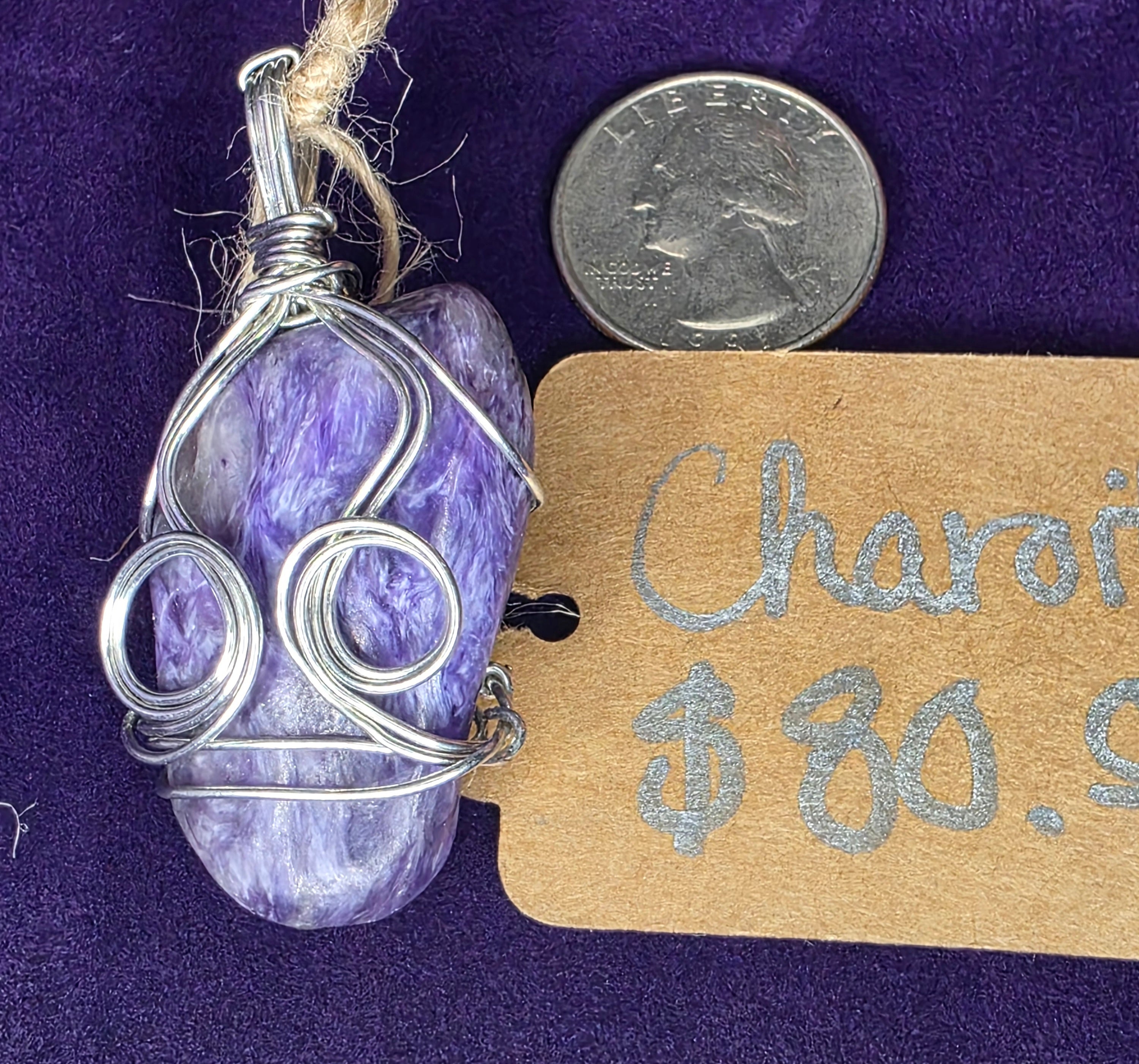 Large Charoite Freeform Pendant