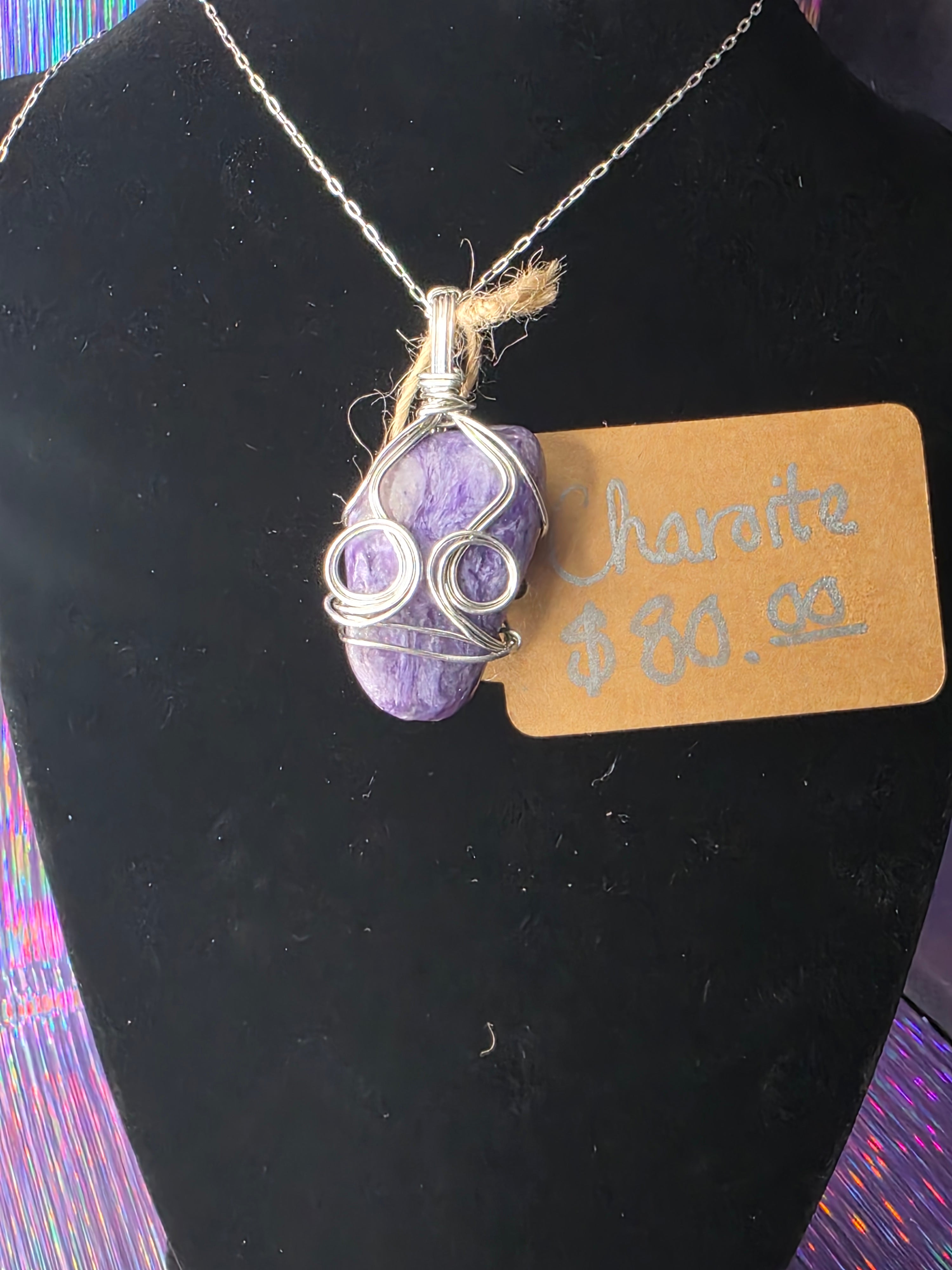 Large Charoite Freeform Pendant