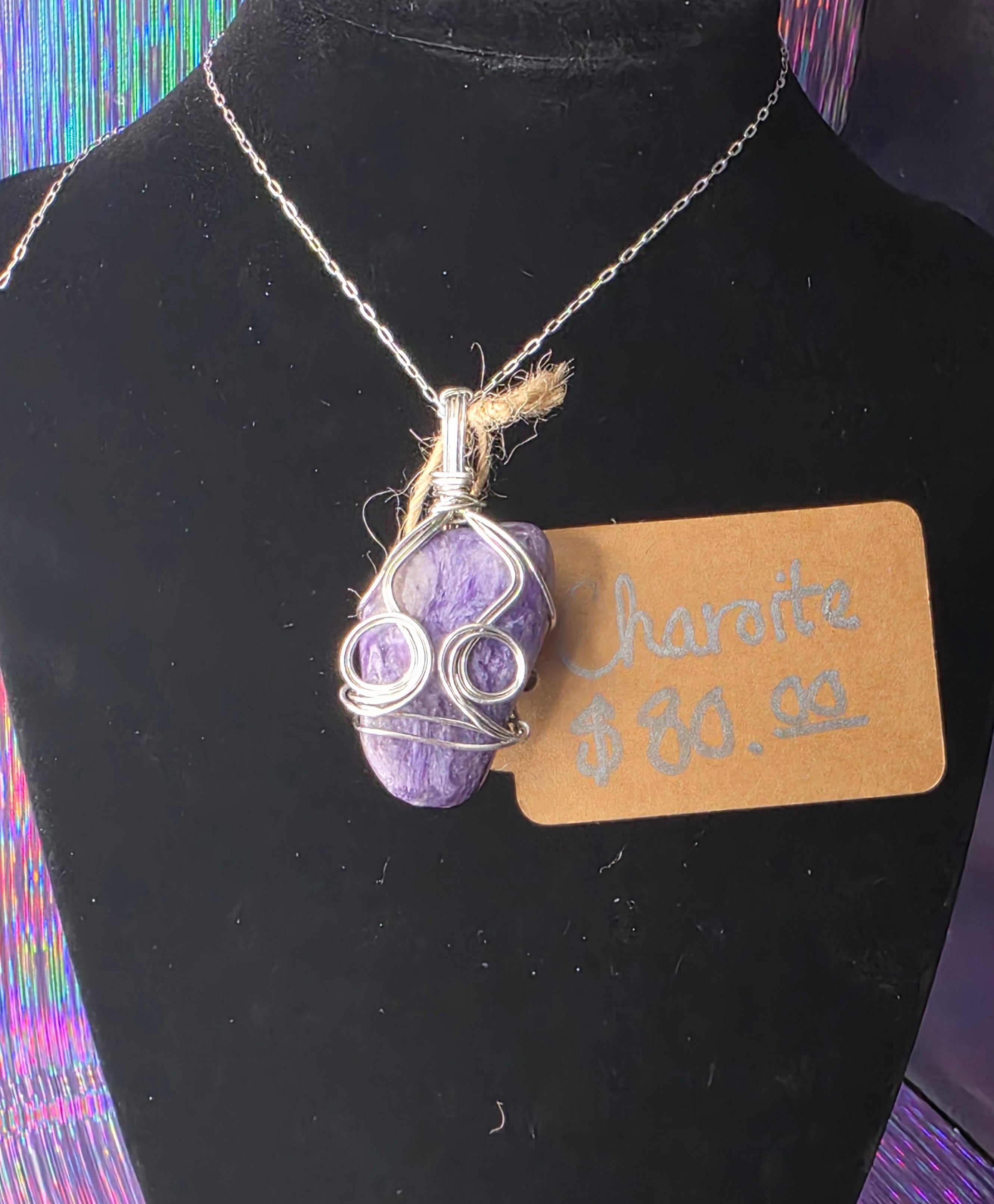 Large Charoite Freeform Pendant
