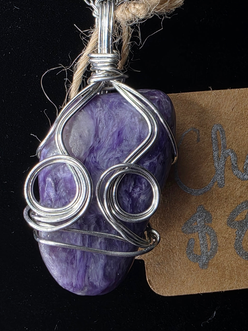 Large Charoite Freeform Pendant