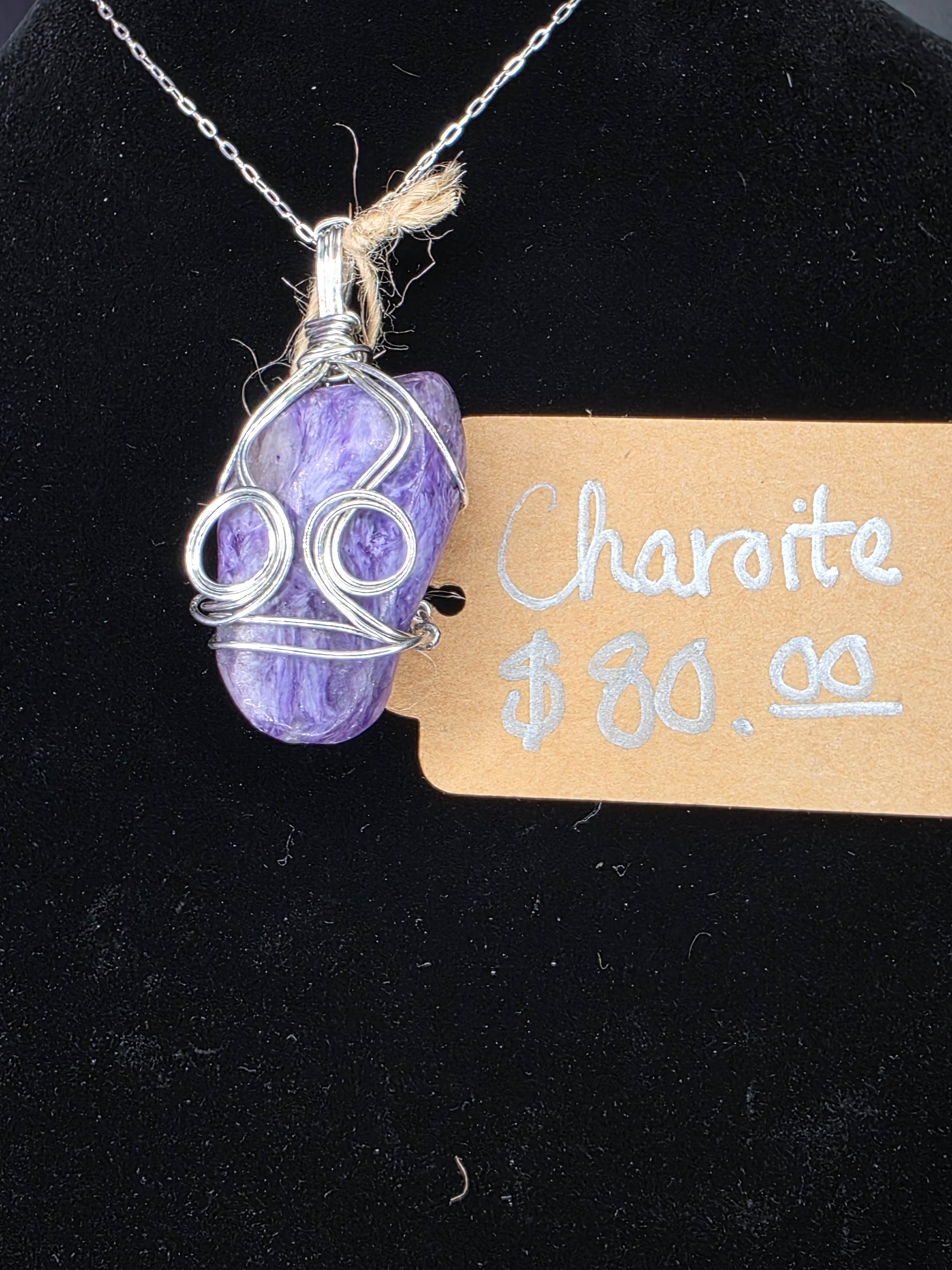 Large Charoite Freeform Pendant