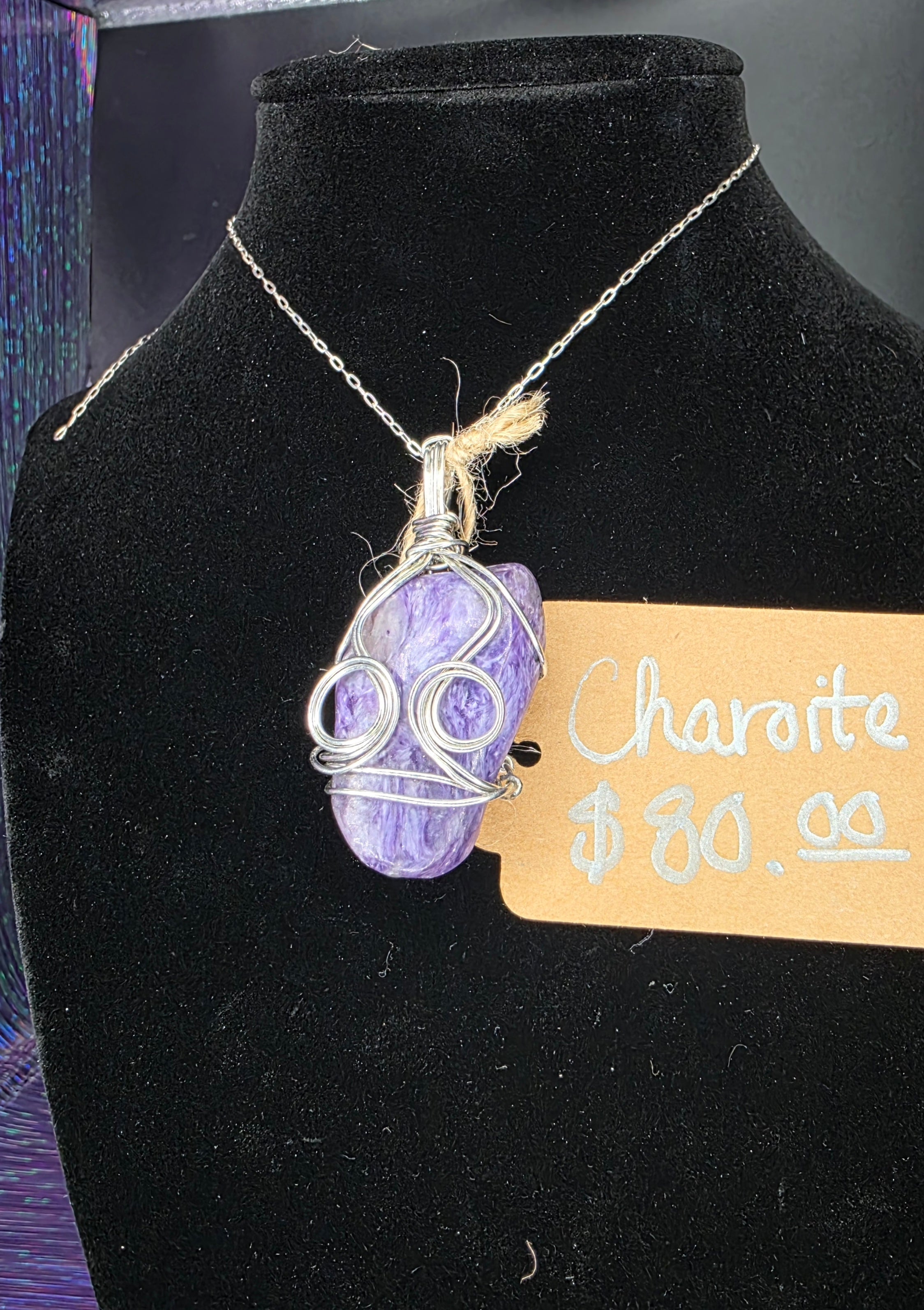 Large Charoite Freeform Pendant