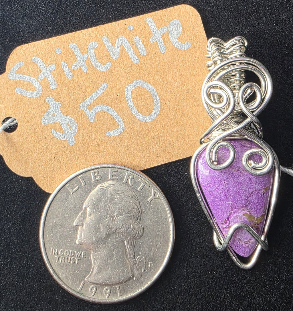 Stichtite Upside-Down Teardrop Pendant