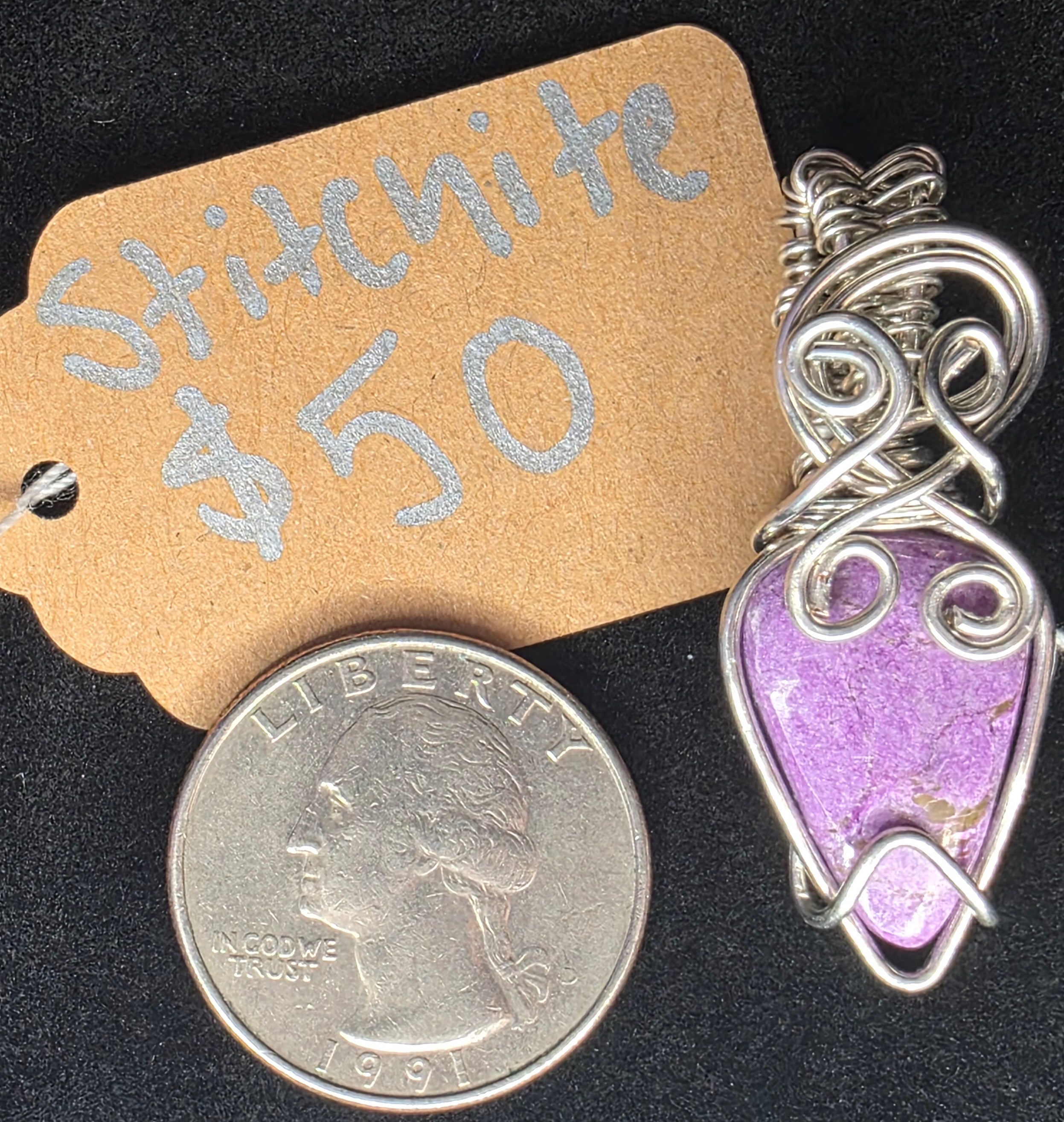 Stichtite Upside-Down Teardrop Pendant