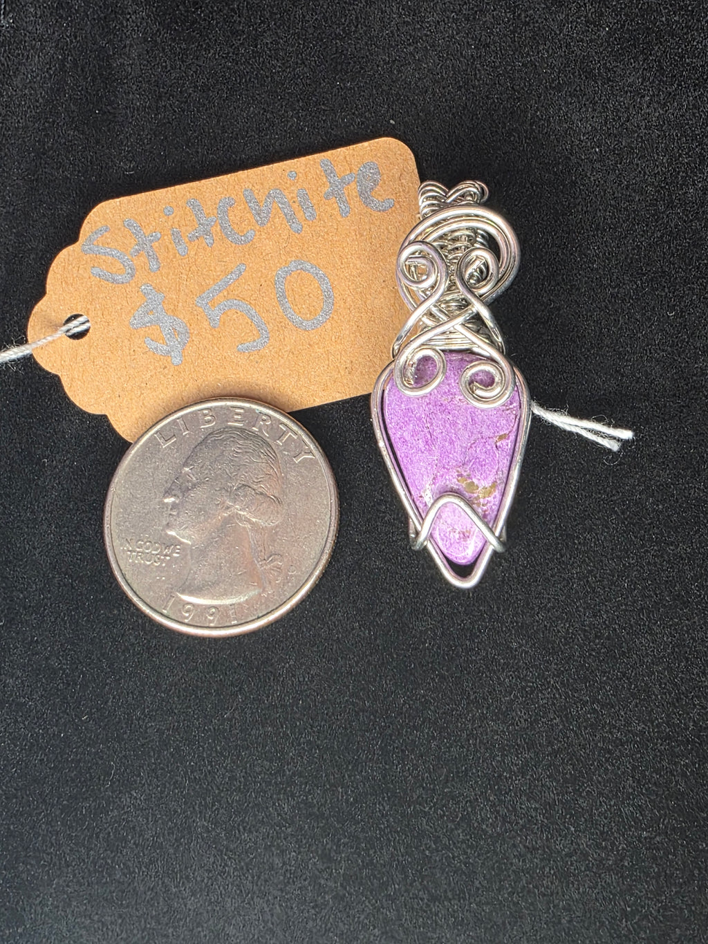 Stichtite Upside-Down Teardrop Pendant
