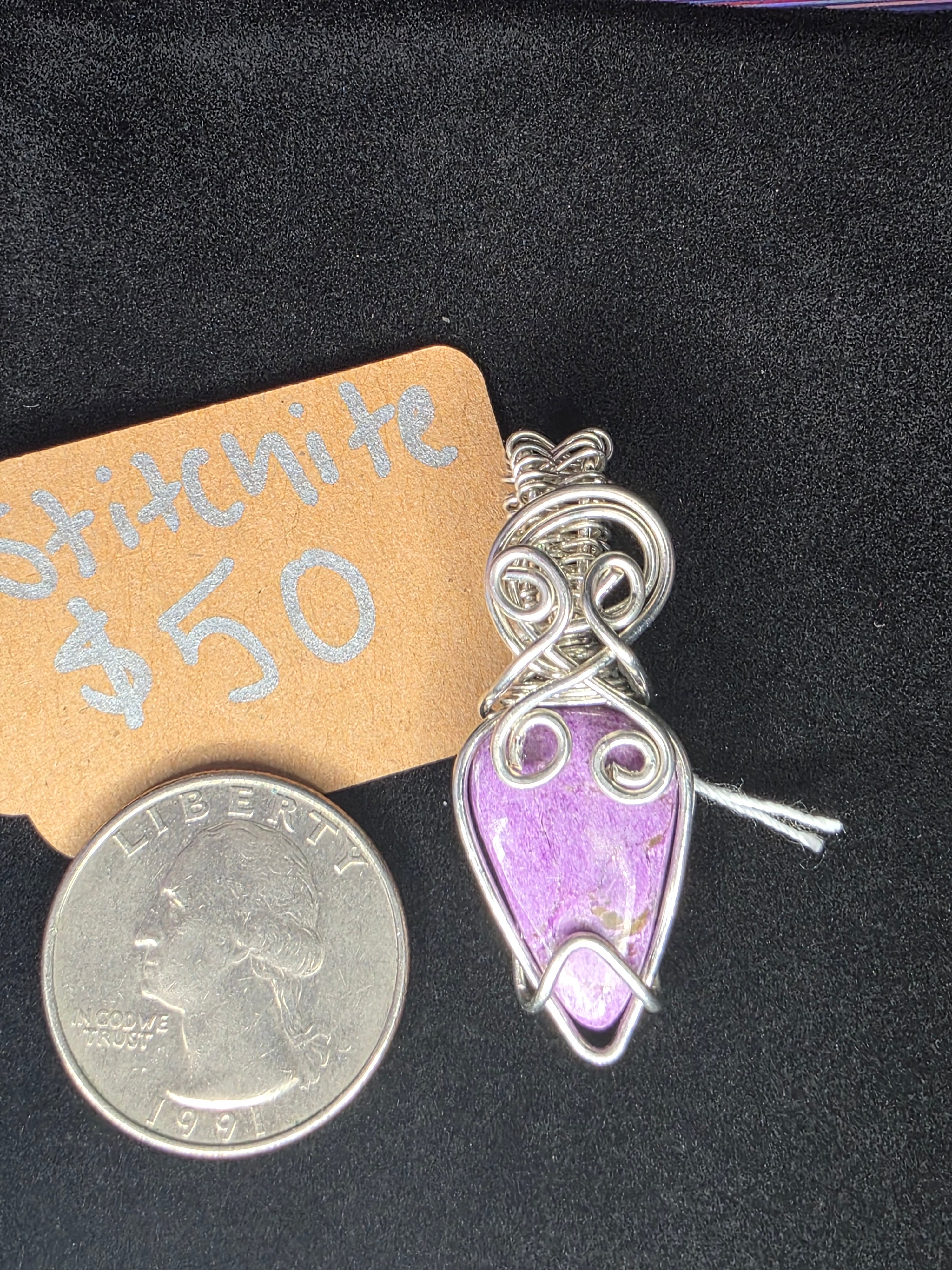 Stichtite Upside-Down Teardrop Pendant