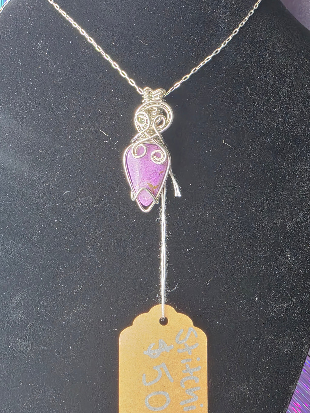Stichtite Upside-Down Teardrop Pendant