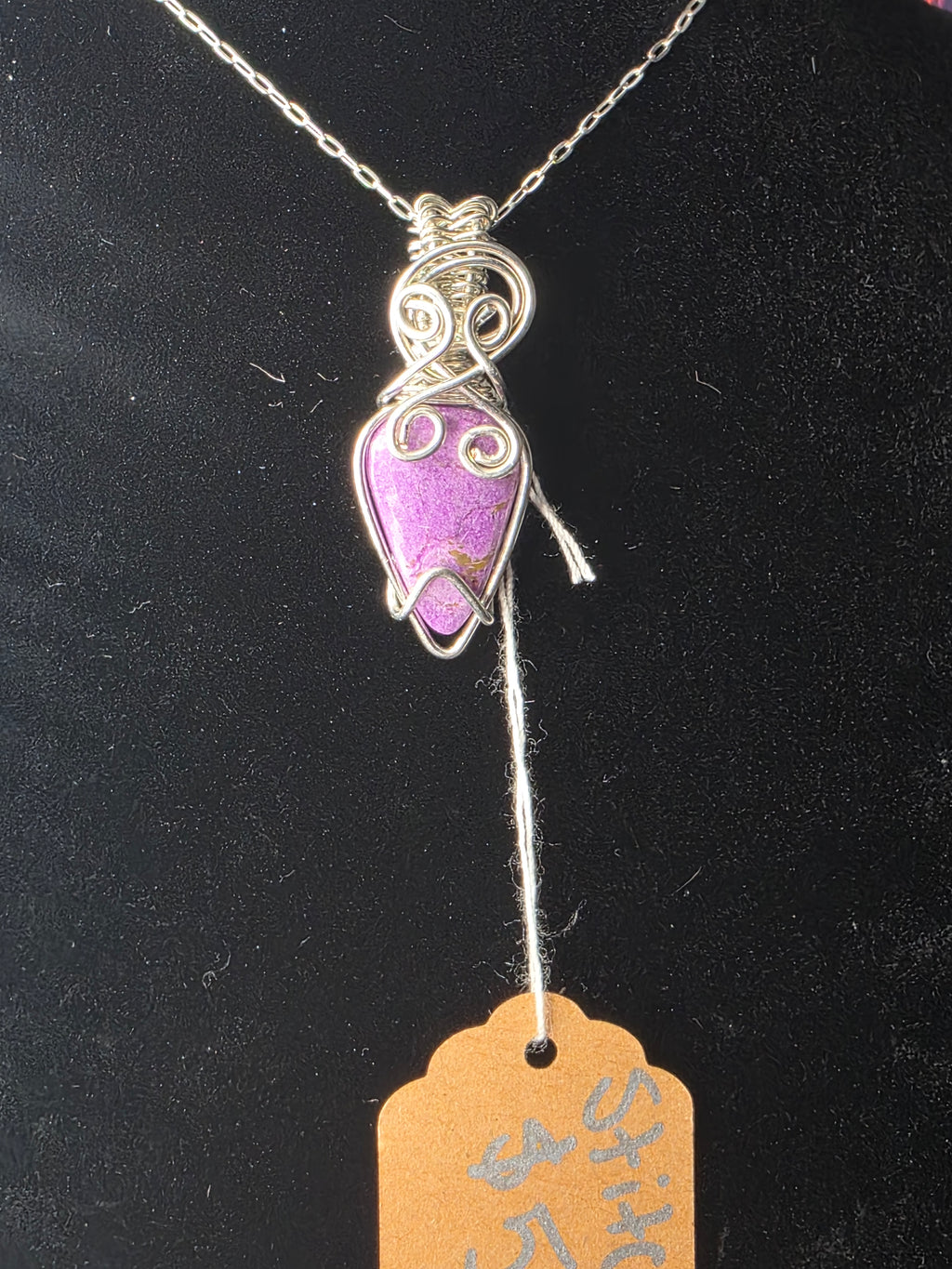 Stichtite Upside-Down Teardrop Pendant