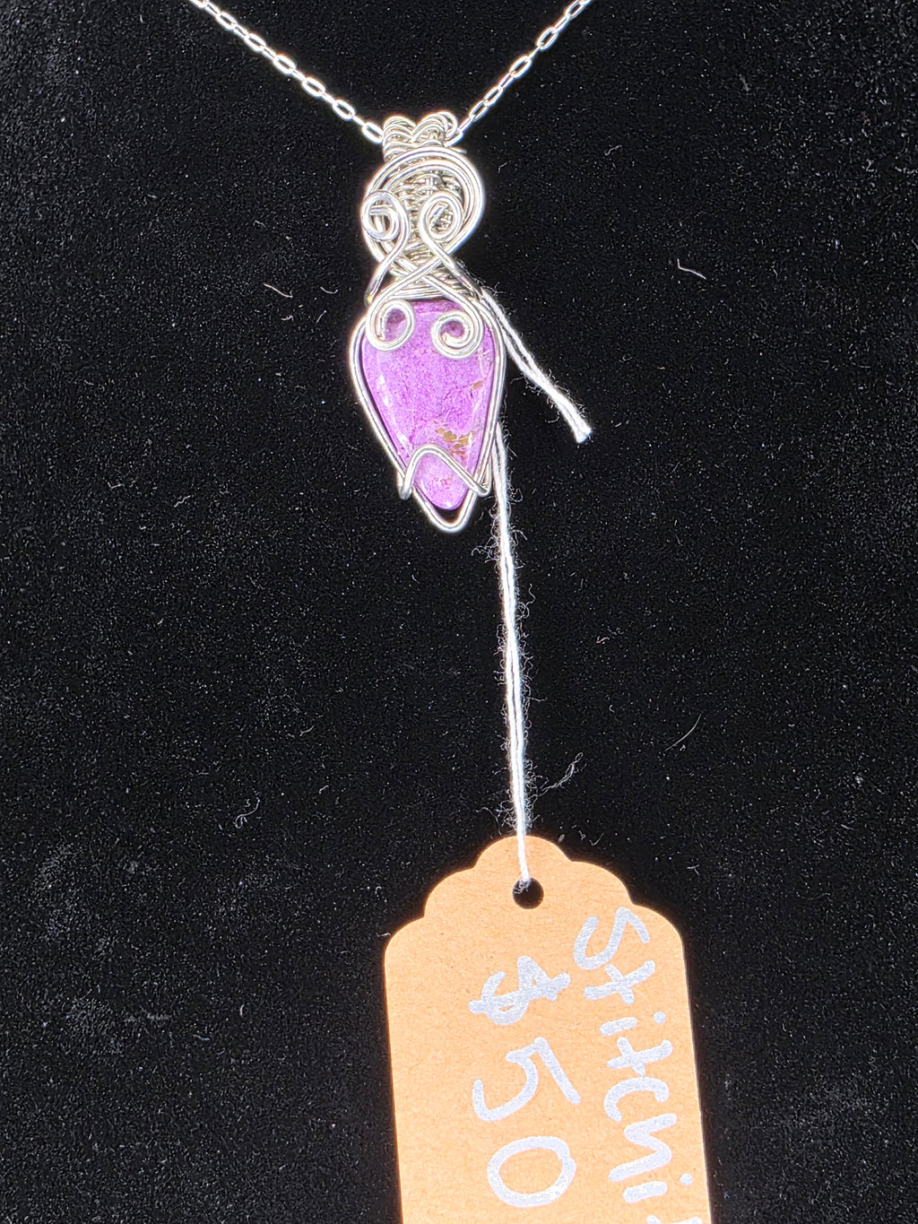 Stichtite Upside-Down Teardrop Pendant