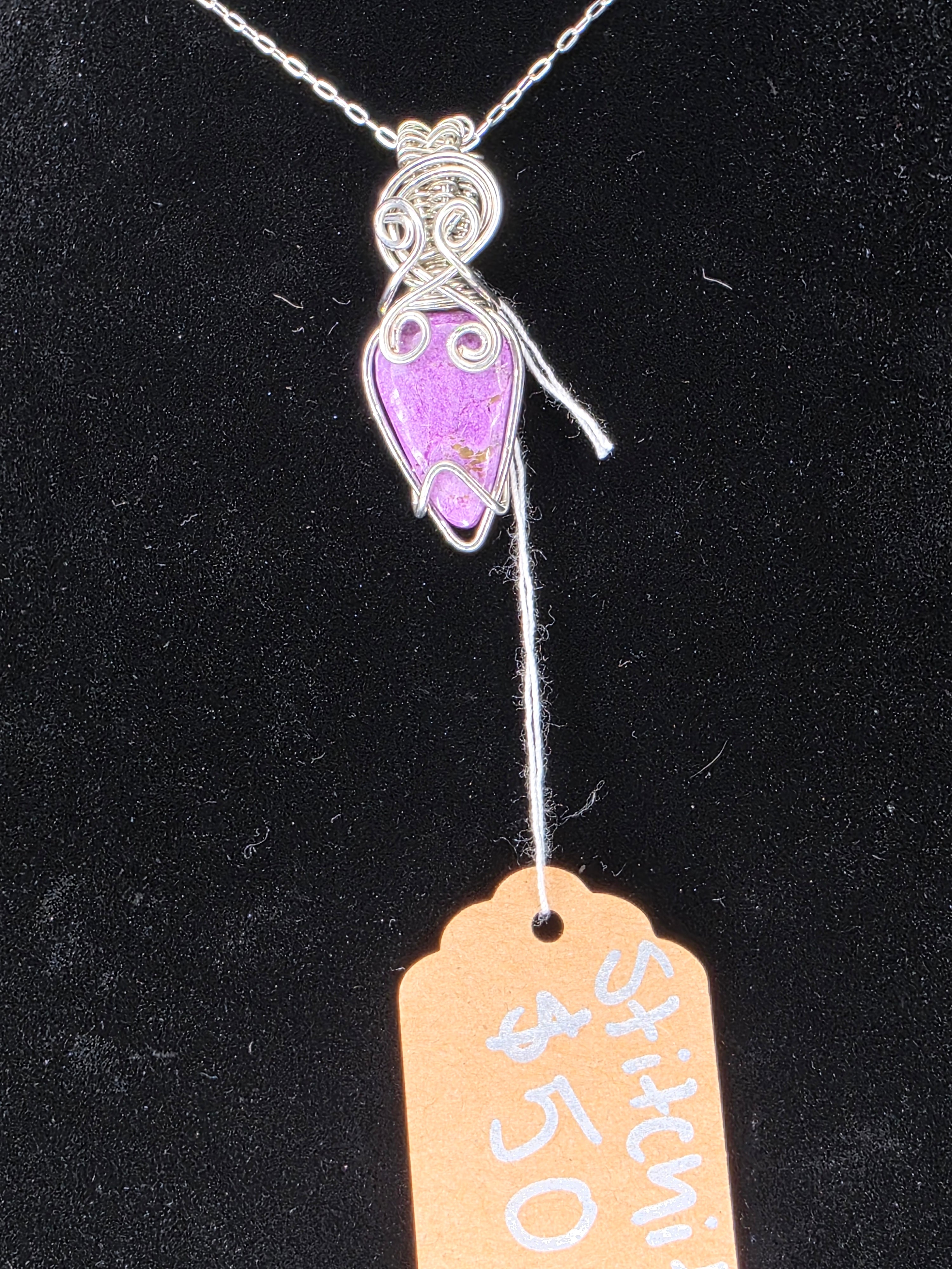 Stichtite Upside-Down Teardrop Pendant