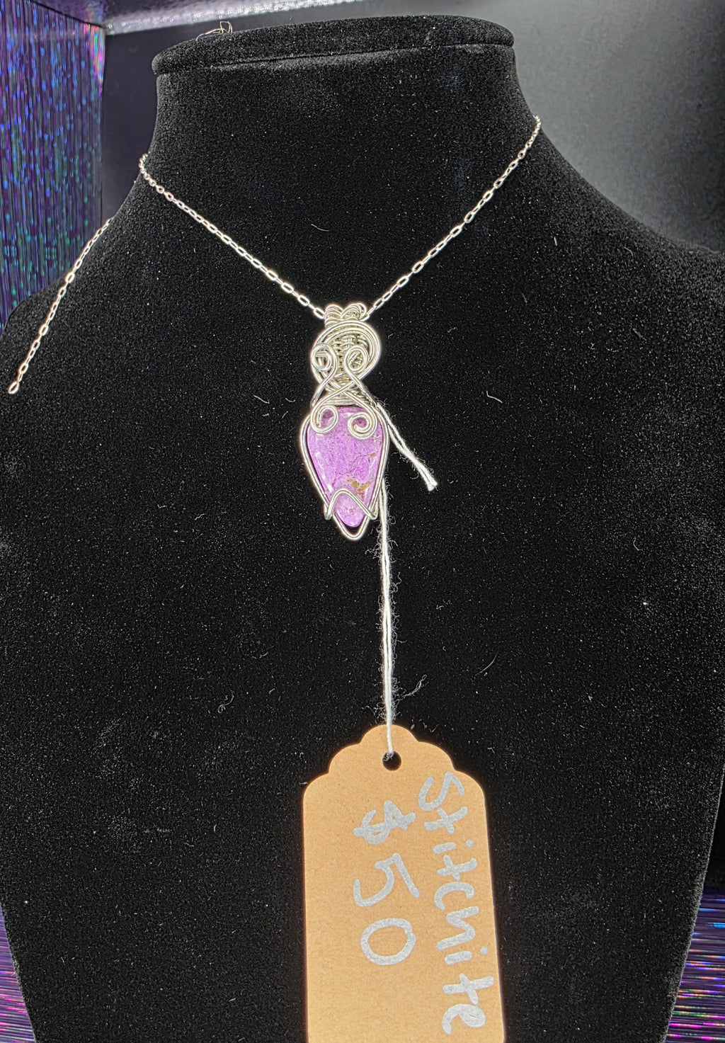 Stichtite Upside-Down Teardrop Pendant