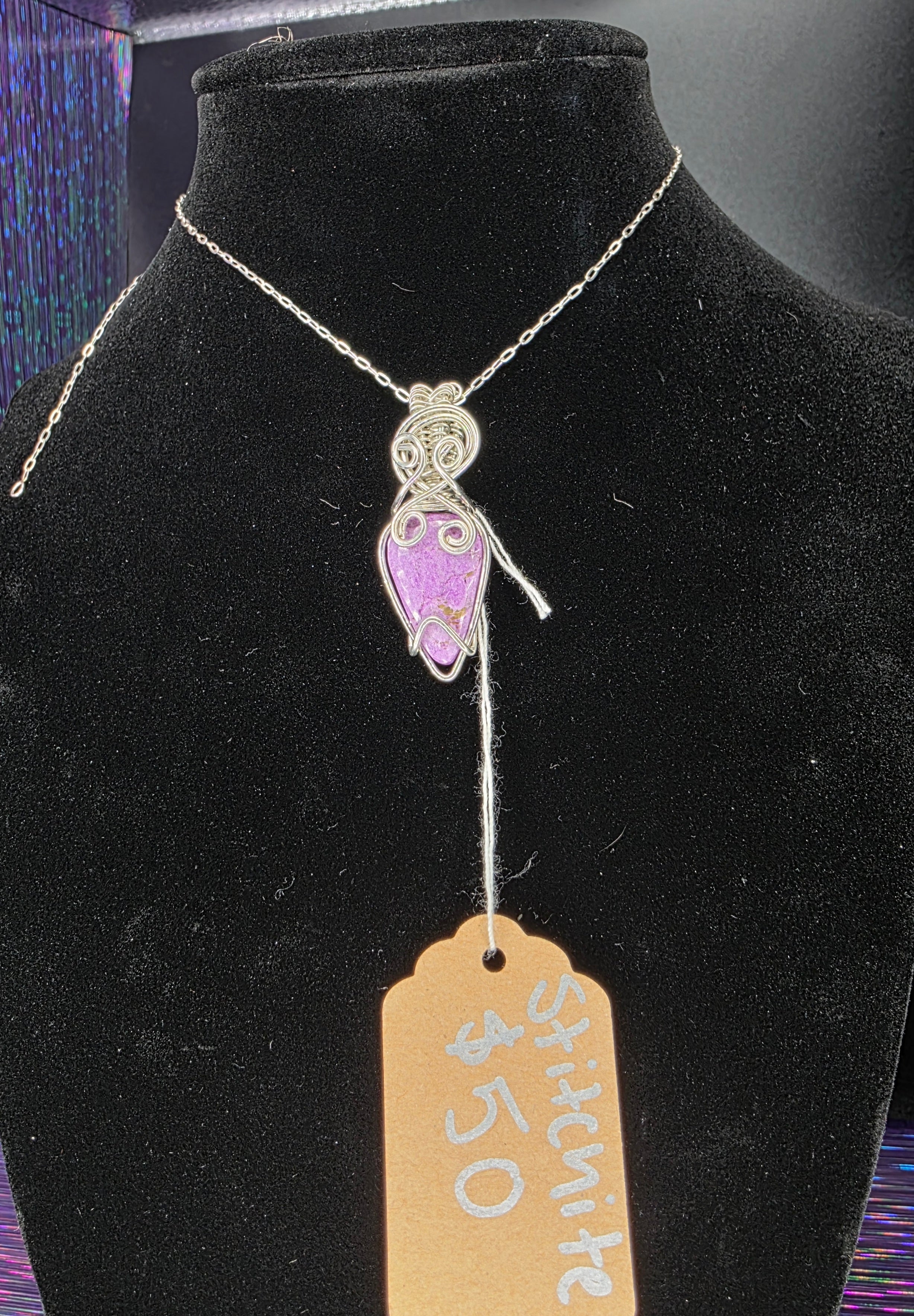 Stichtite Upside-Down Teardrop Pendant