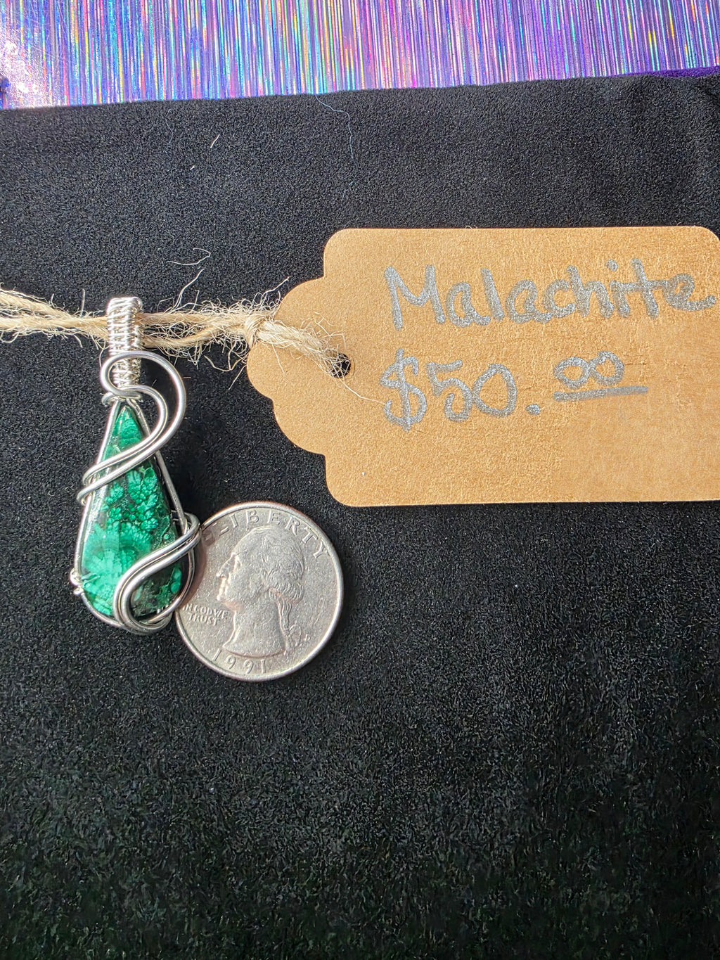 Malachite Teardrop Pendant