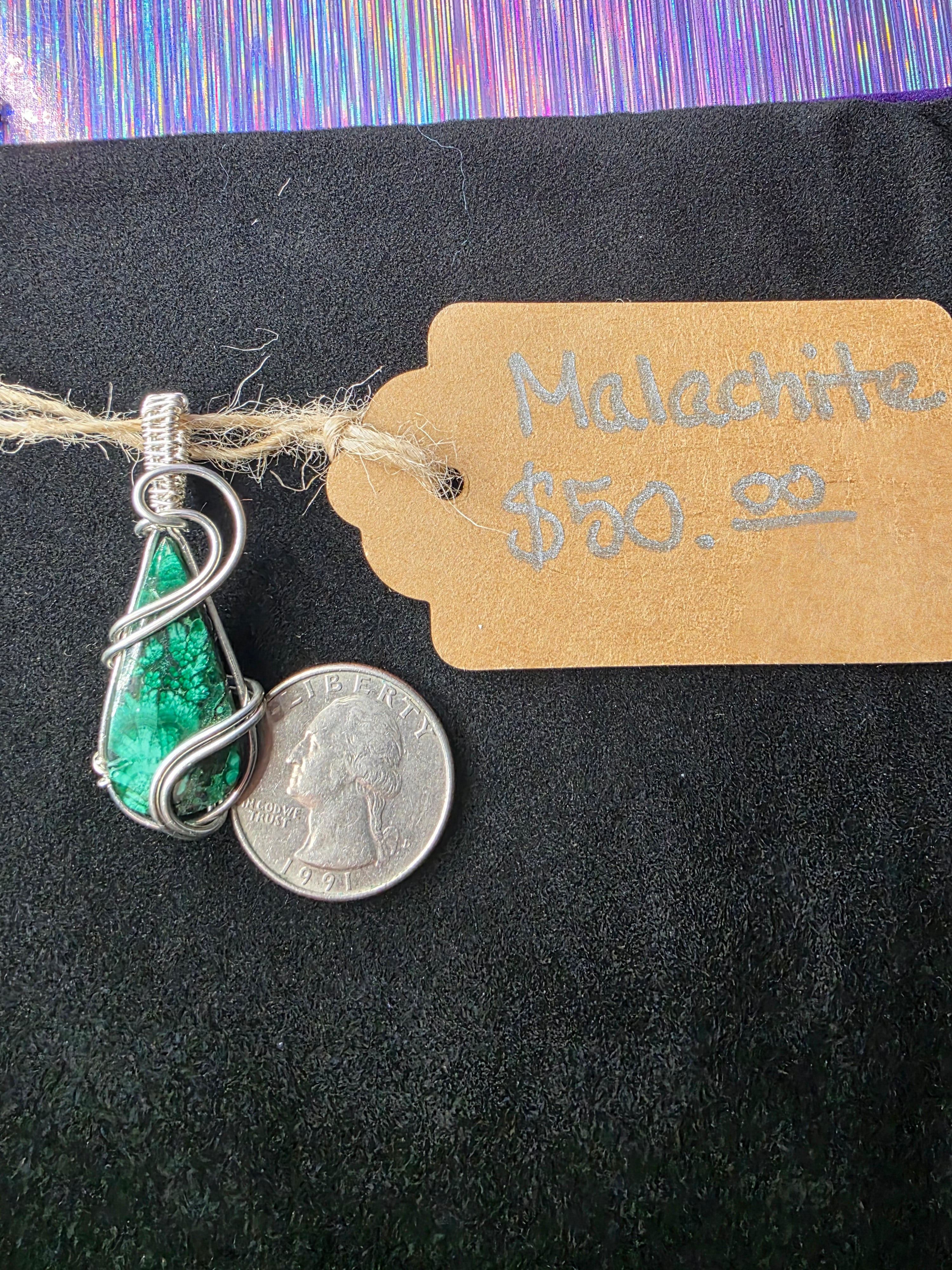 Malachite Teardrop Pendant