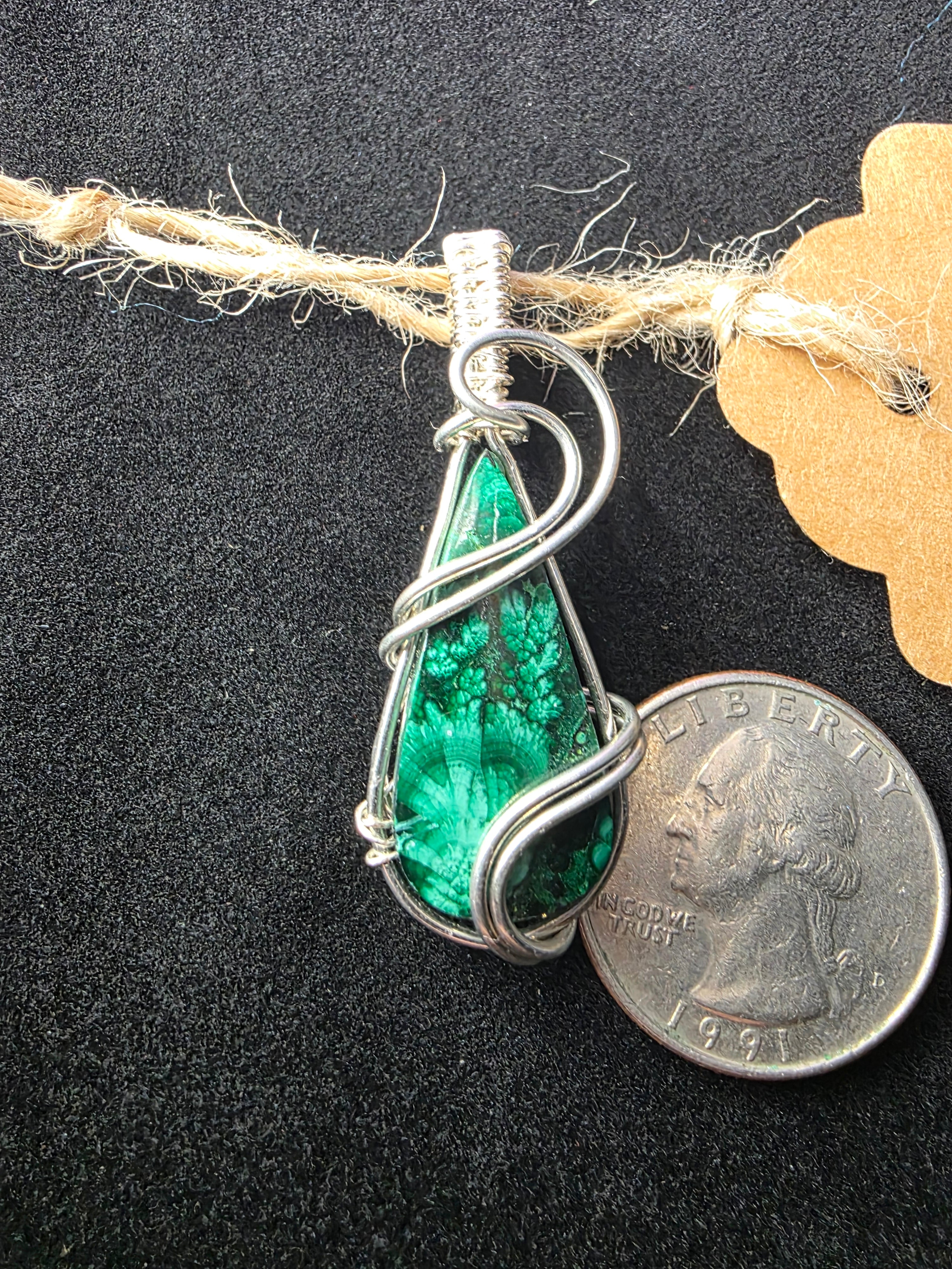 Malachite Teardrop Pendant