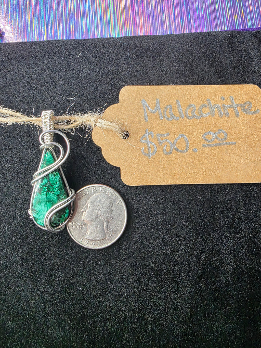 Malachite Teardrop Pendant