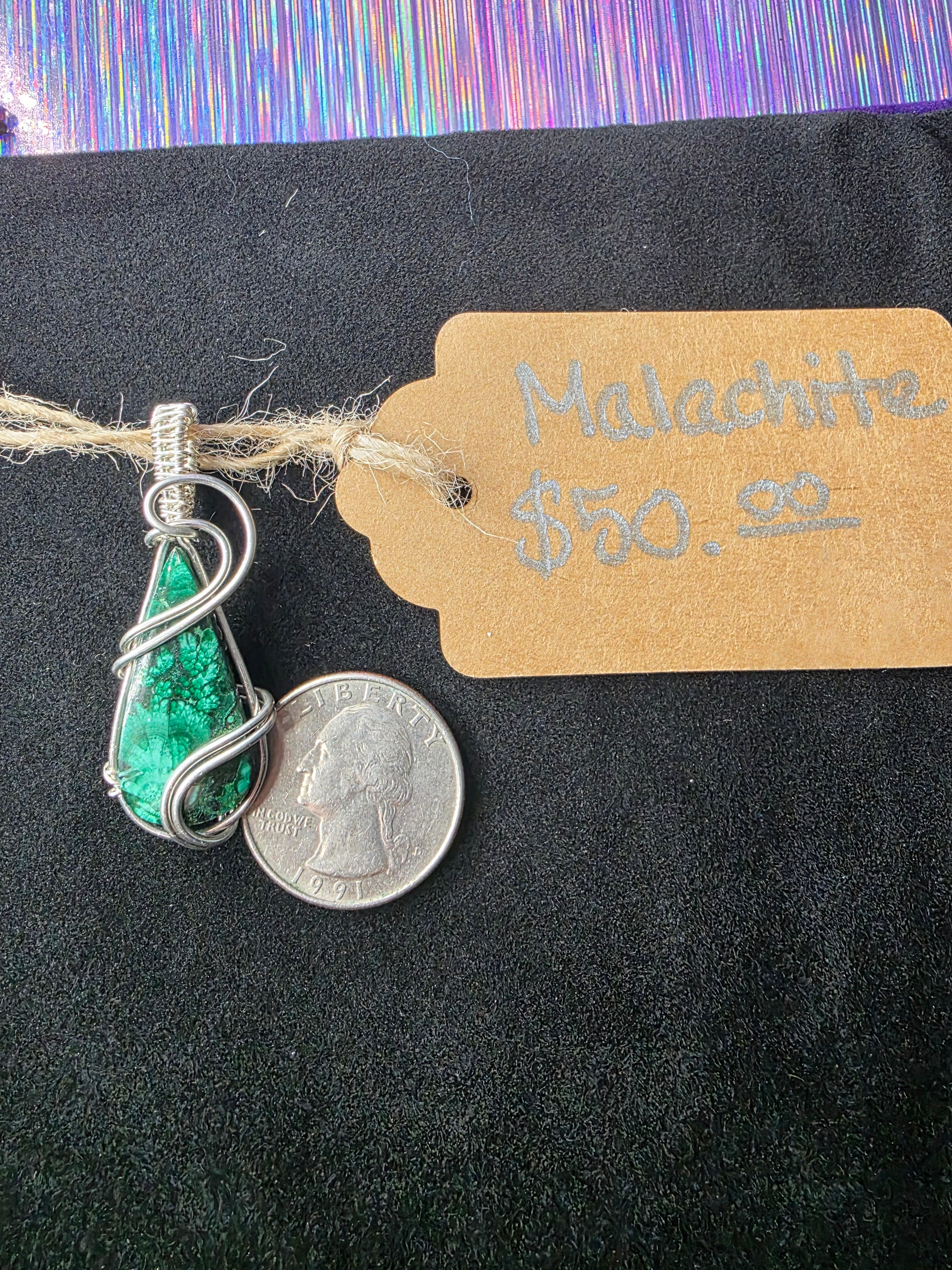 Malachite Teardrop Pendant
