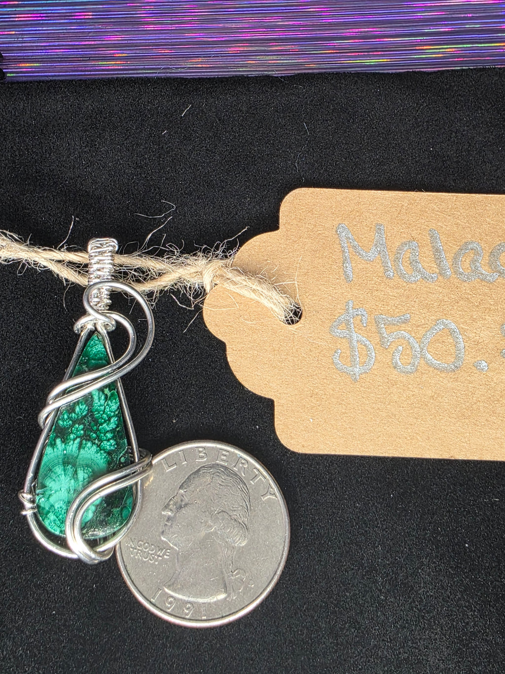 Malachite Teardrop Pendant