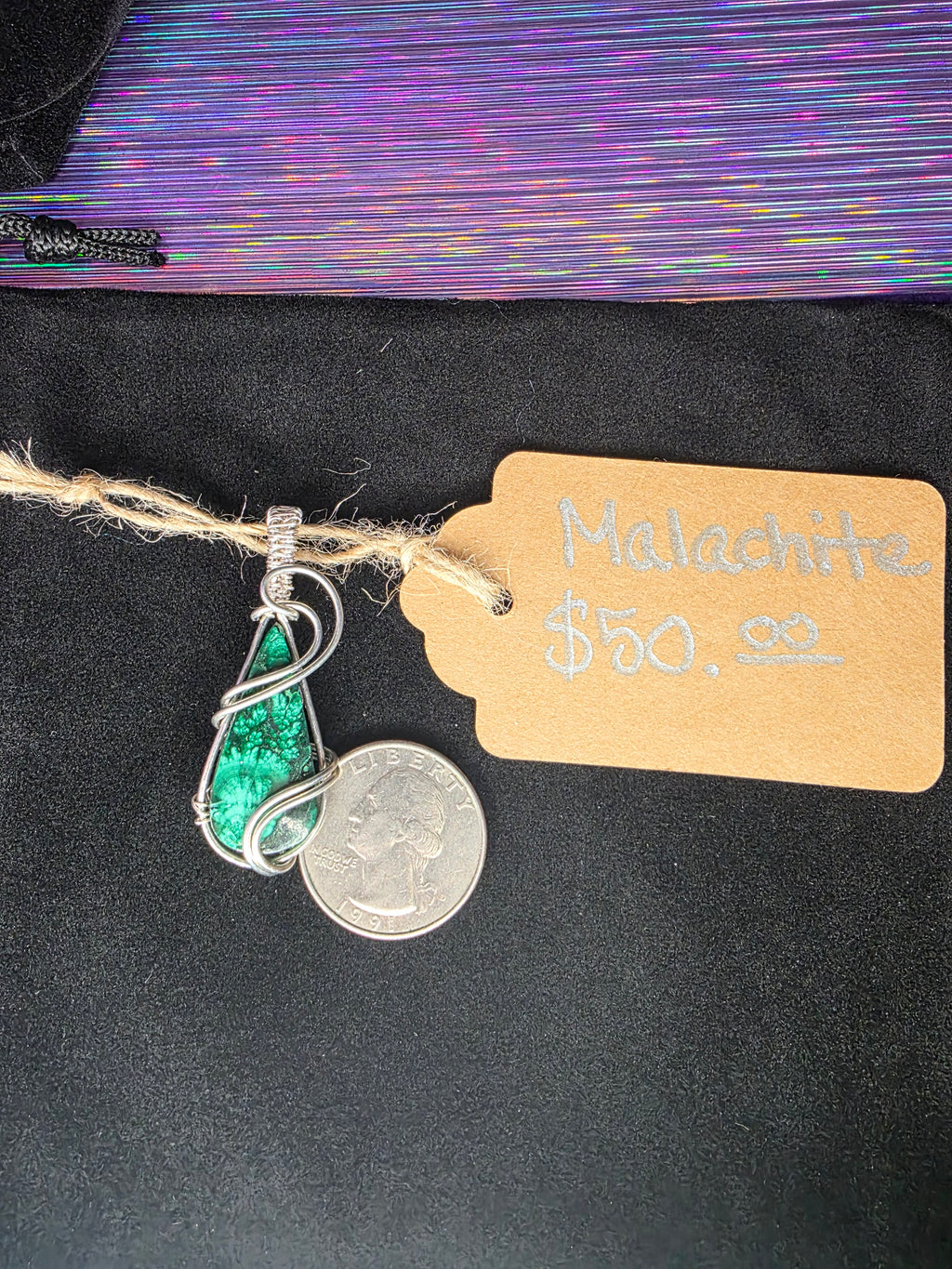 Malachite Teardrop Pendant
