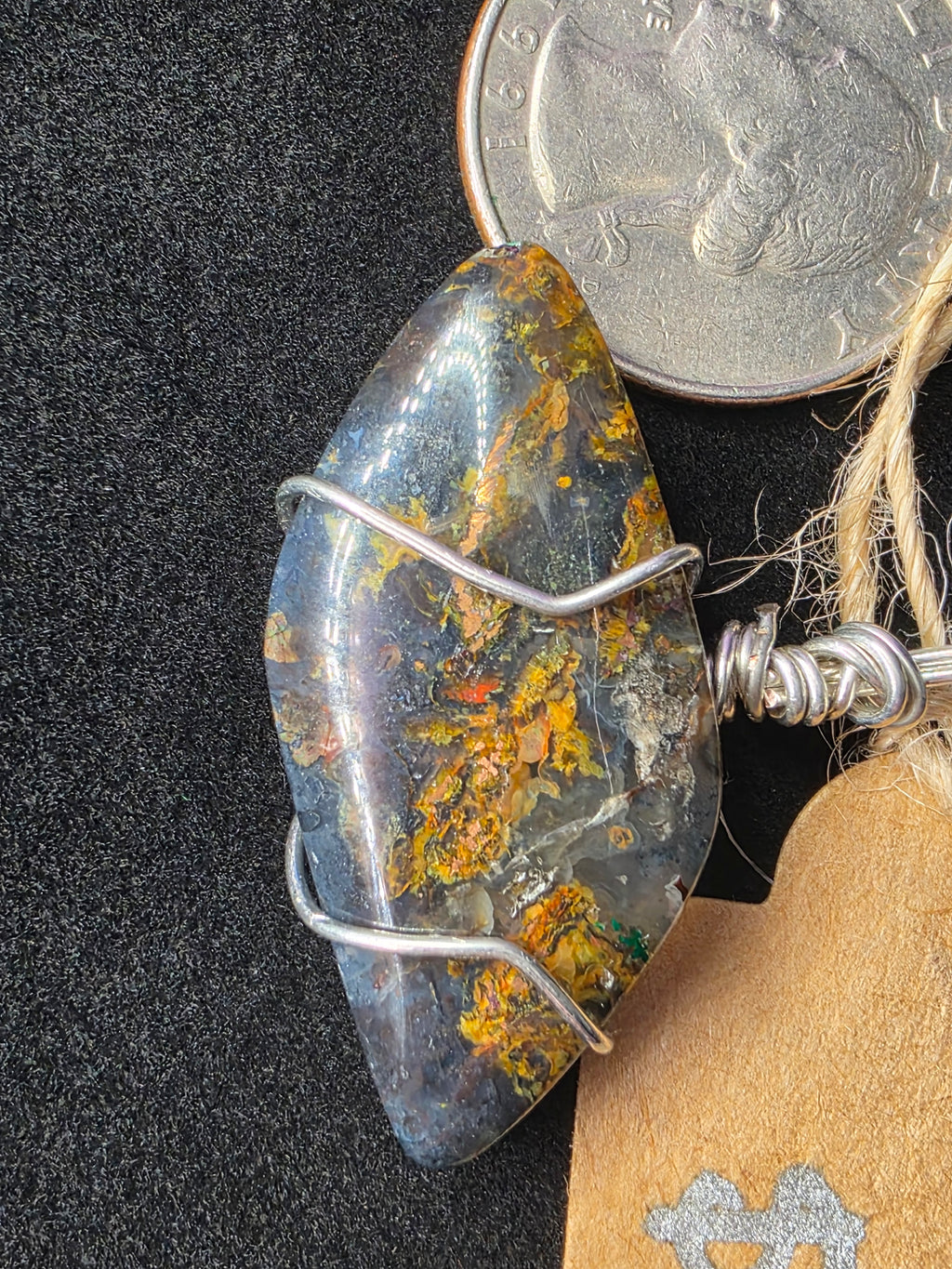 Copper Quartz Marquis Pendant