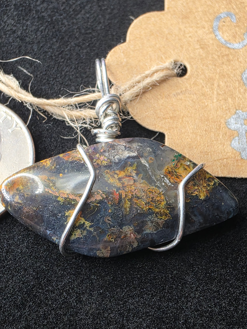 Copper Quartz Marquis Pendant