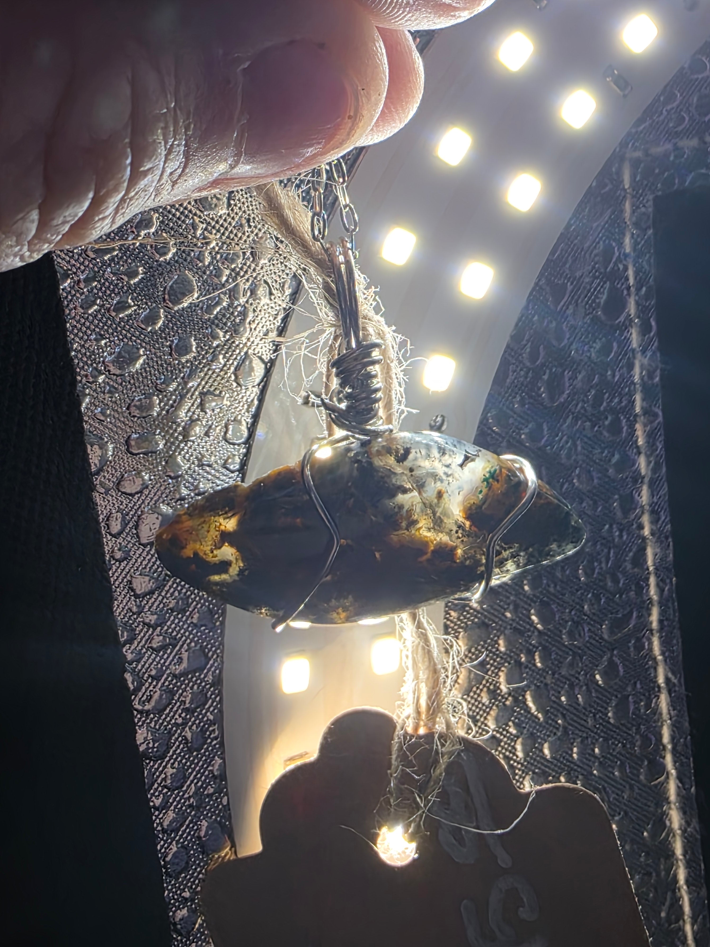 Copper Quartz Marquis Pendant