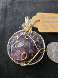 Amethyst with Hematite Round Pendant