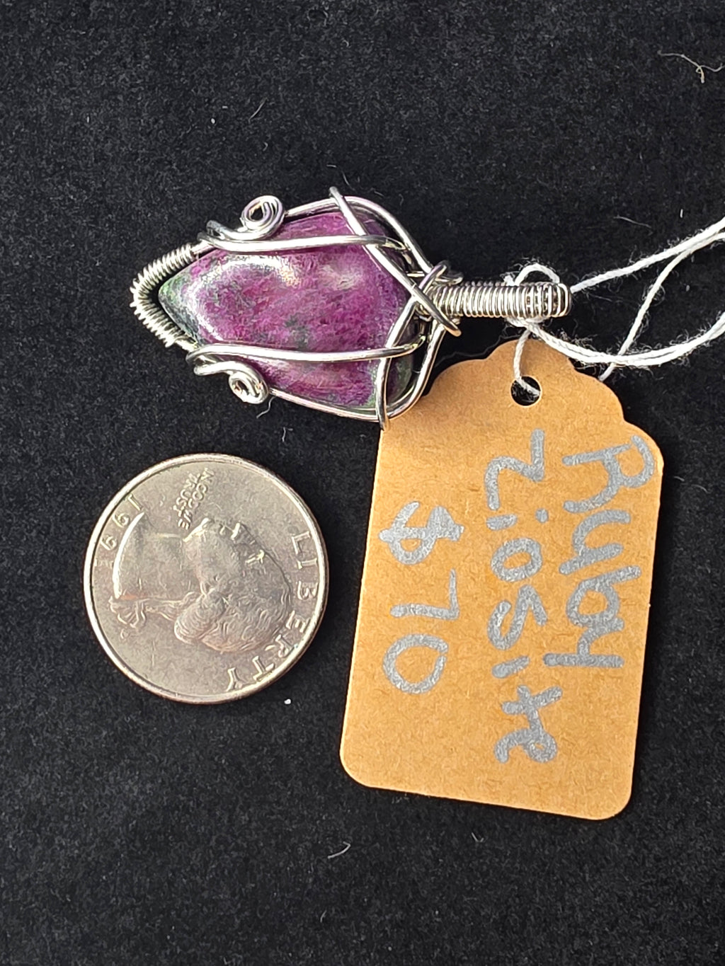 Ruby in Zoisite Teardrop Pendant