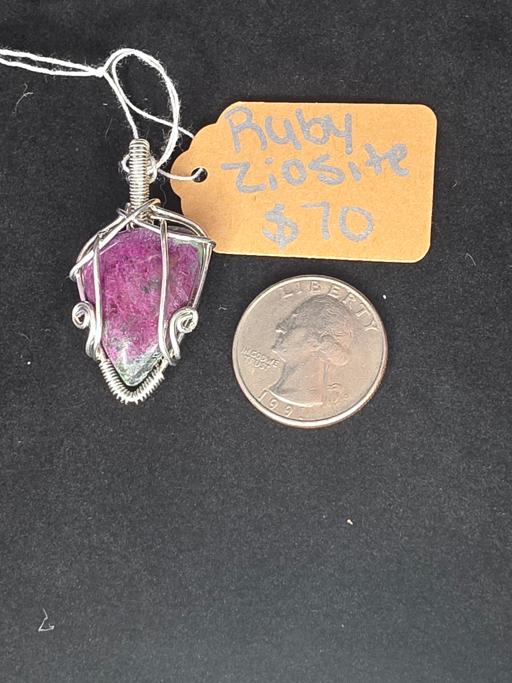 Ruby in Zoisite Teardrop Pendant