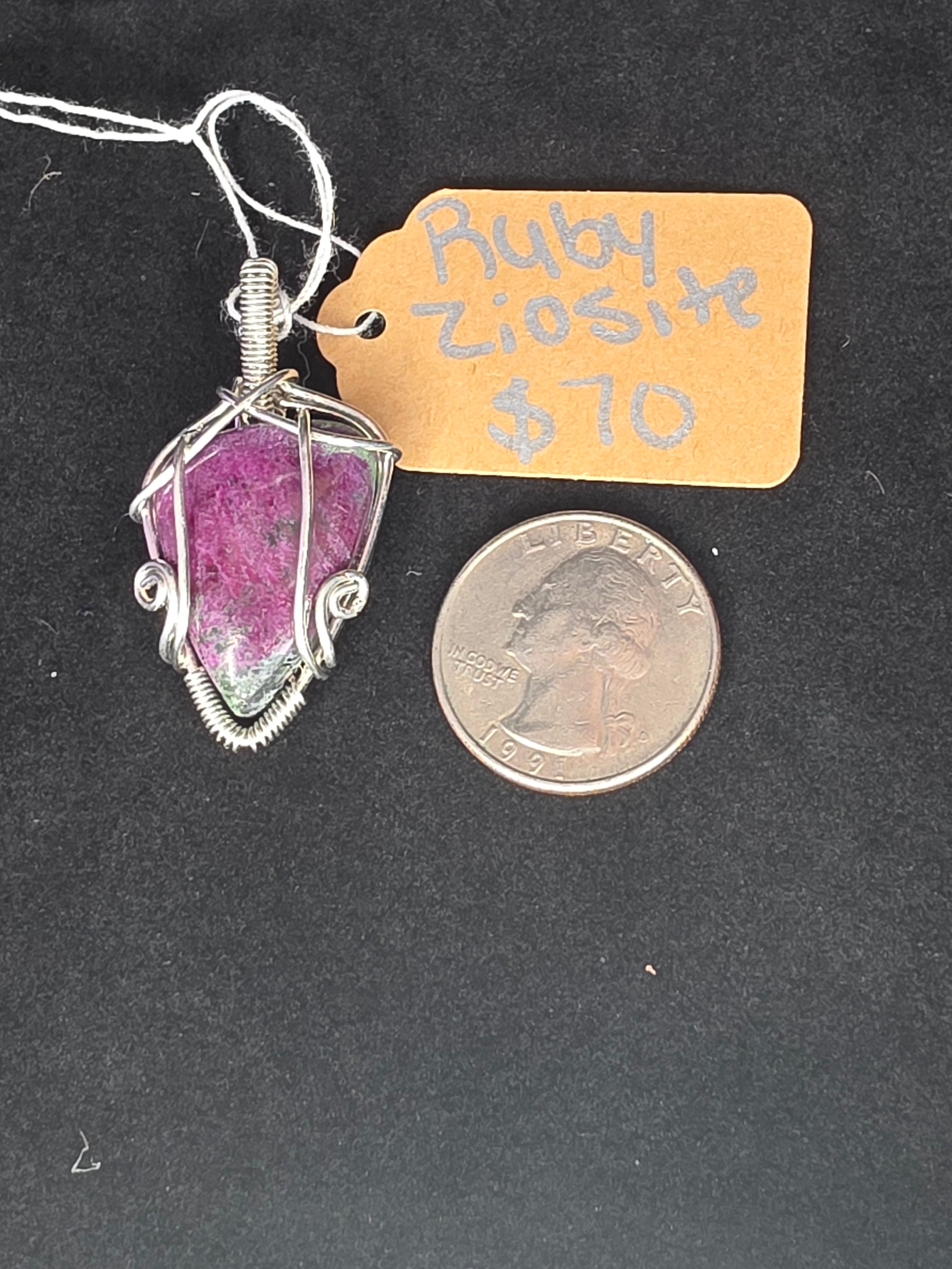 Ruby in Zoisite Teardrop Pendant