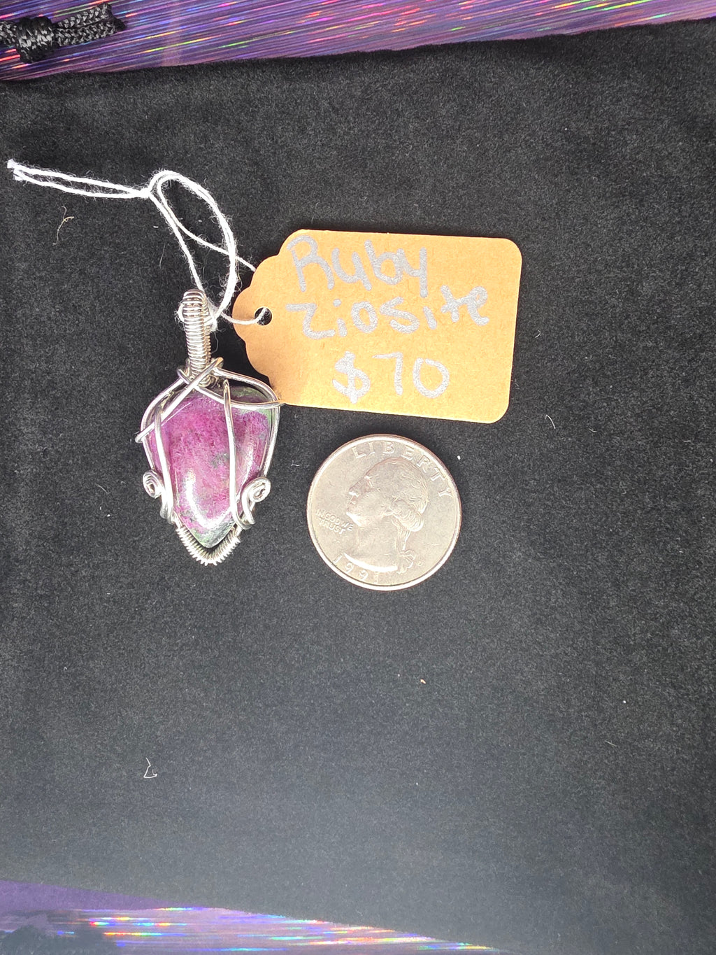 Ruby in Zoisite Teardrop Pendant
