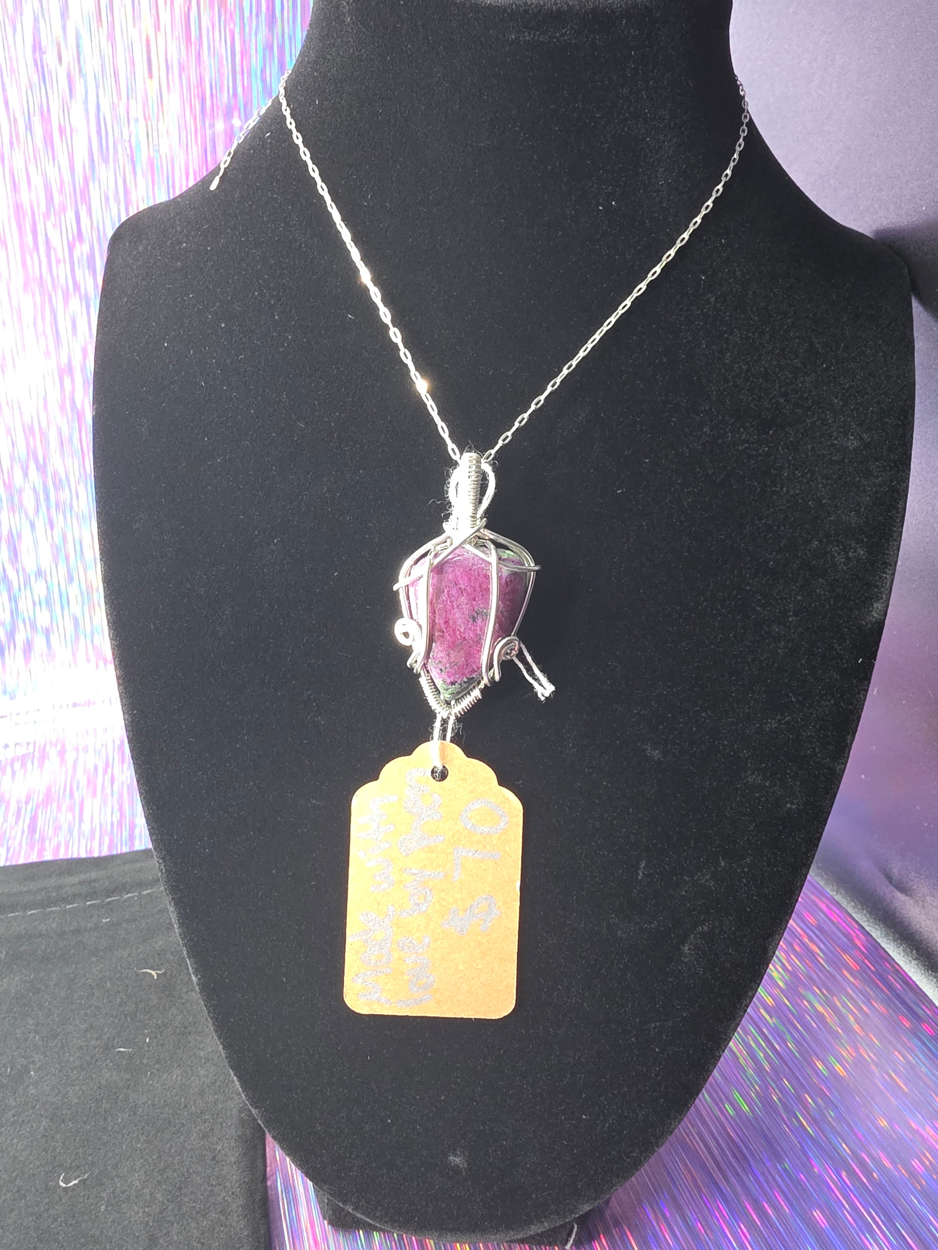 Ruby in Zoisite Teardrop Pendant
