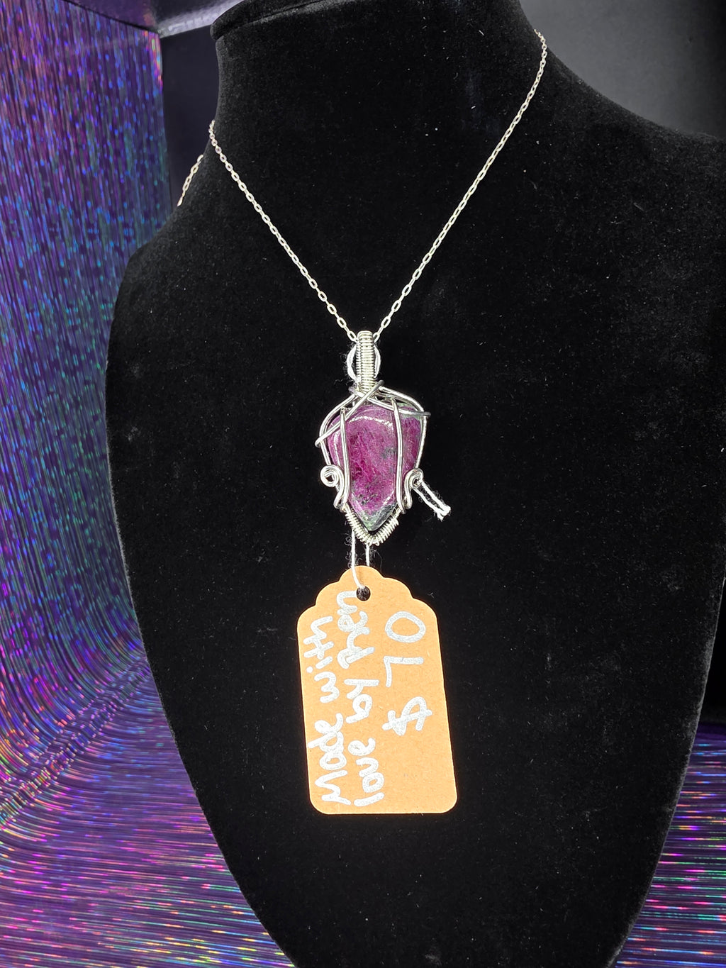Ruby in Zoisite Teardrop Pendant