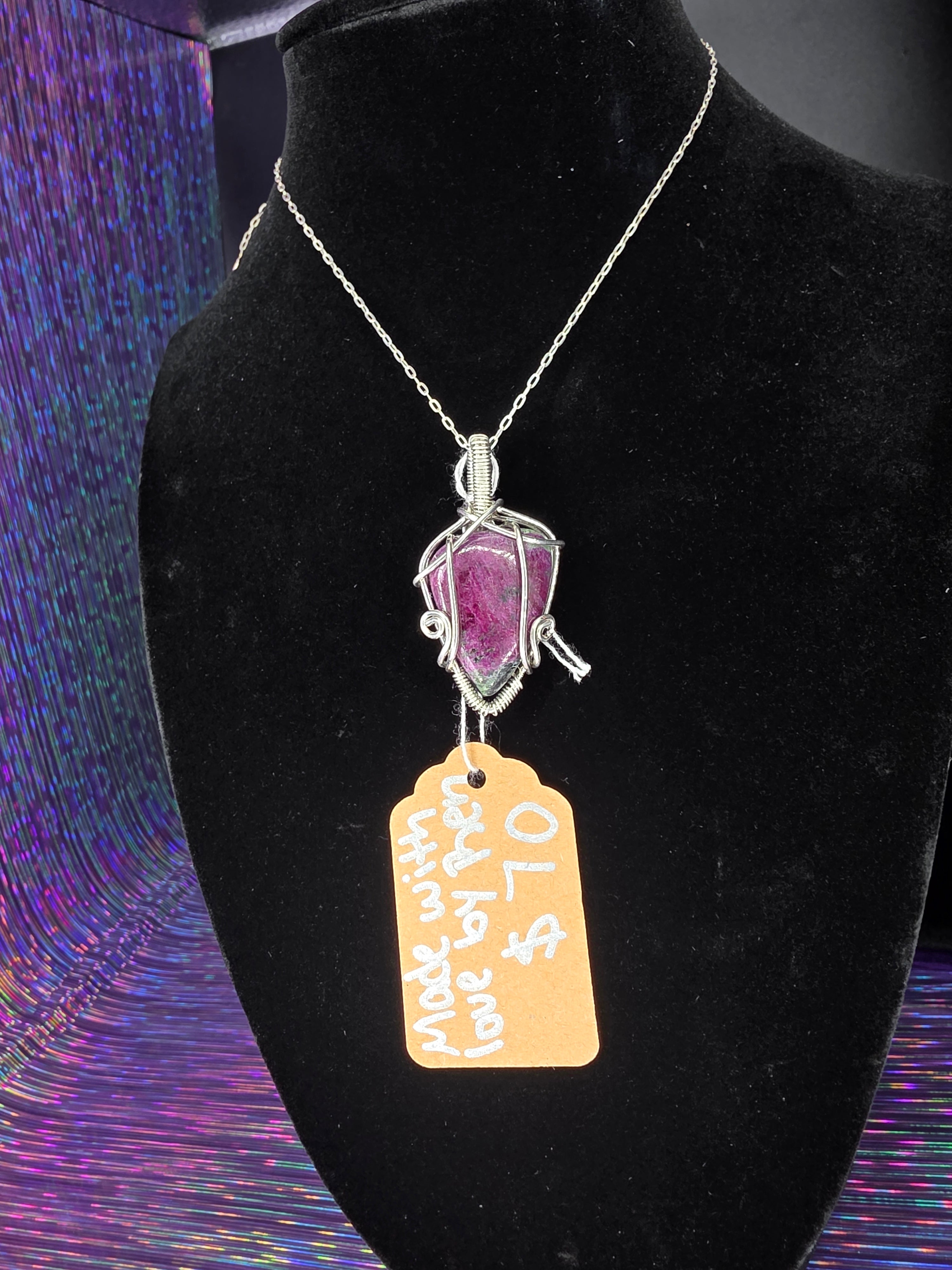 Ruby in Zoisite Teardrop Pendant
