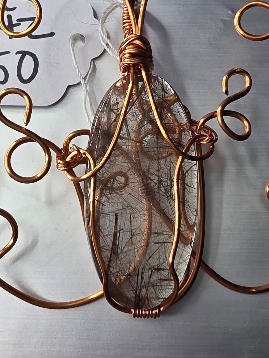 Rutilated Quartz Butterfly Pendant