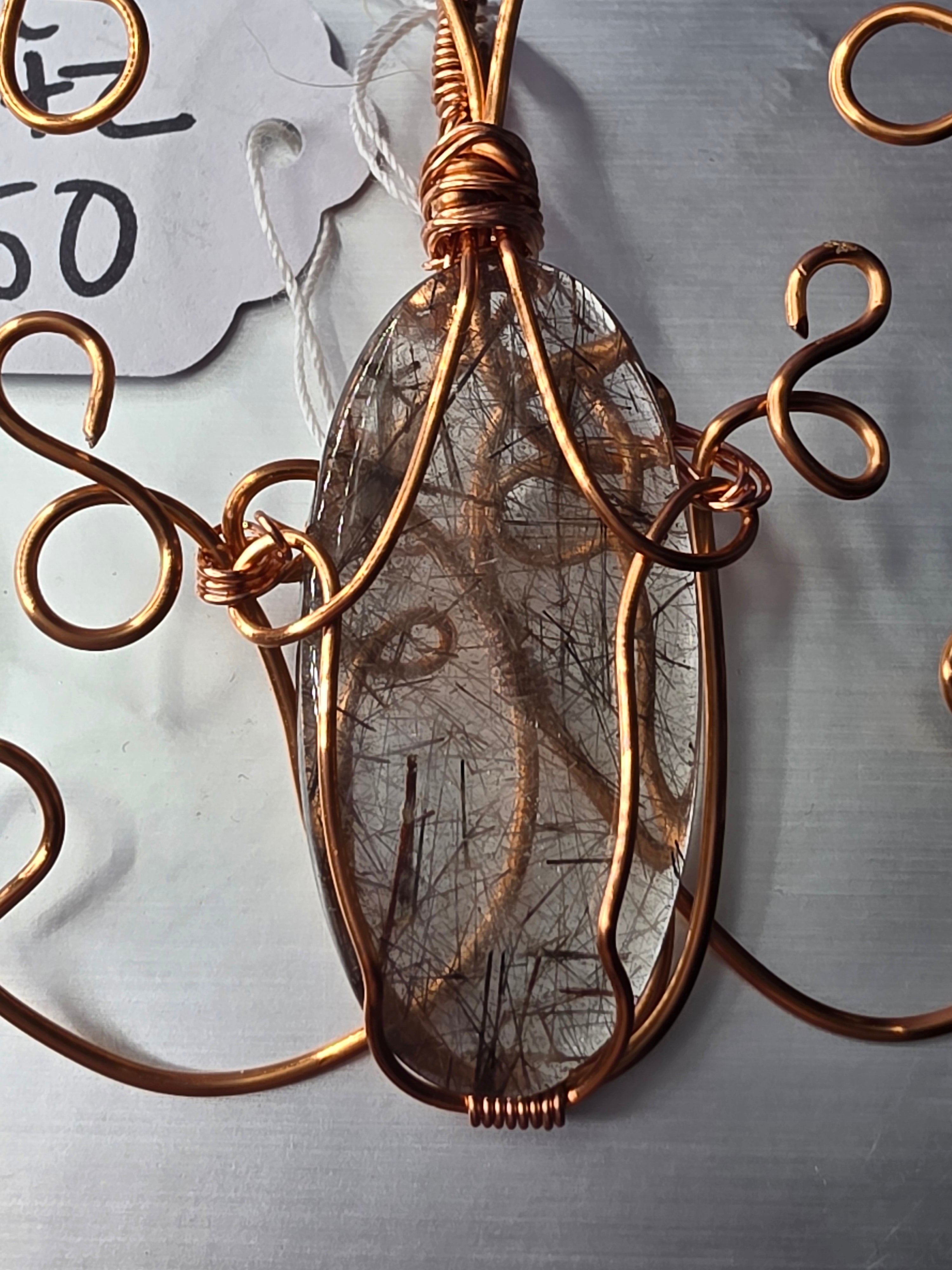 Rutilated Quartz Butterfly Pendant