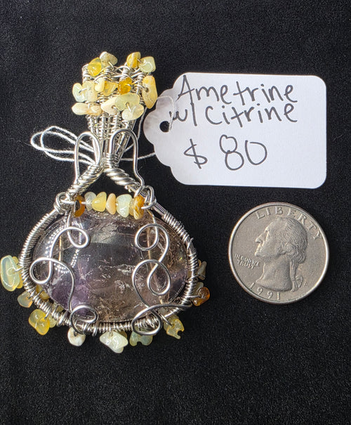 Ametrine & Citrine Pendant