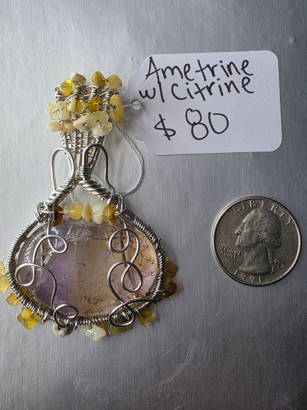 Ametrine & Citrine Pendant