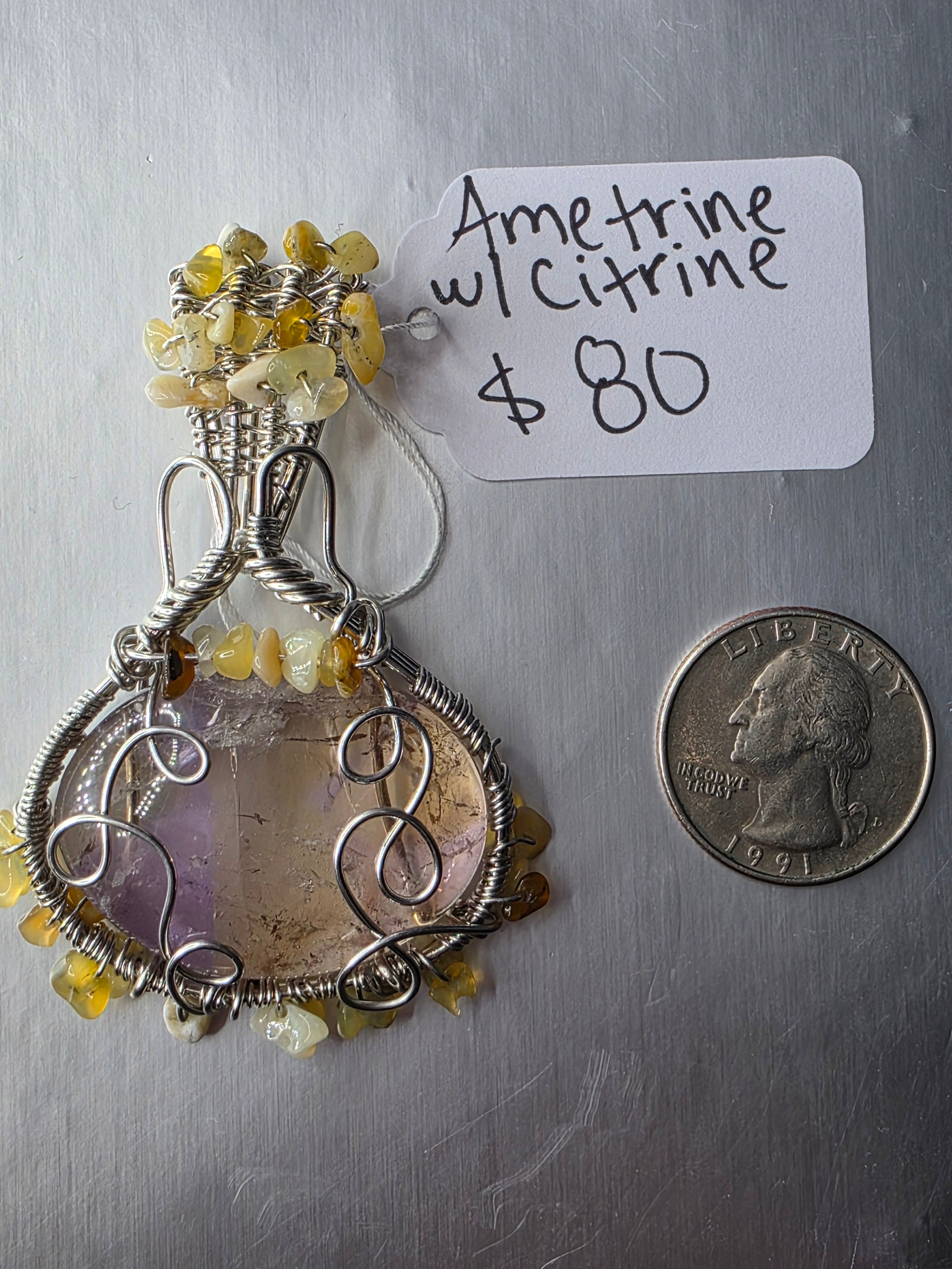 Ametrine & Citrine Pendant