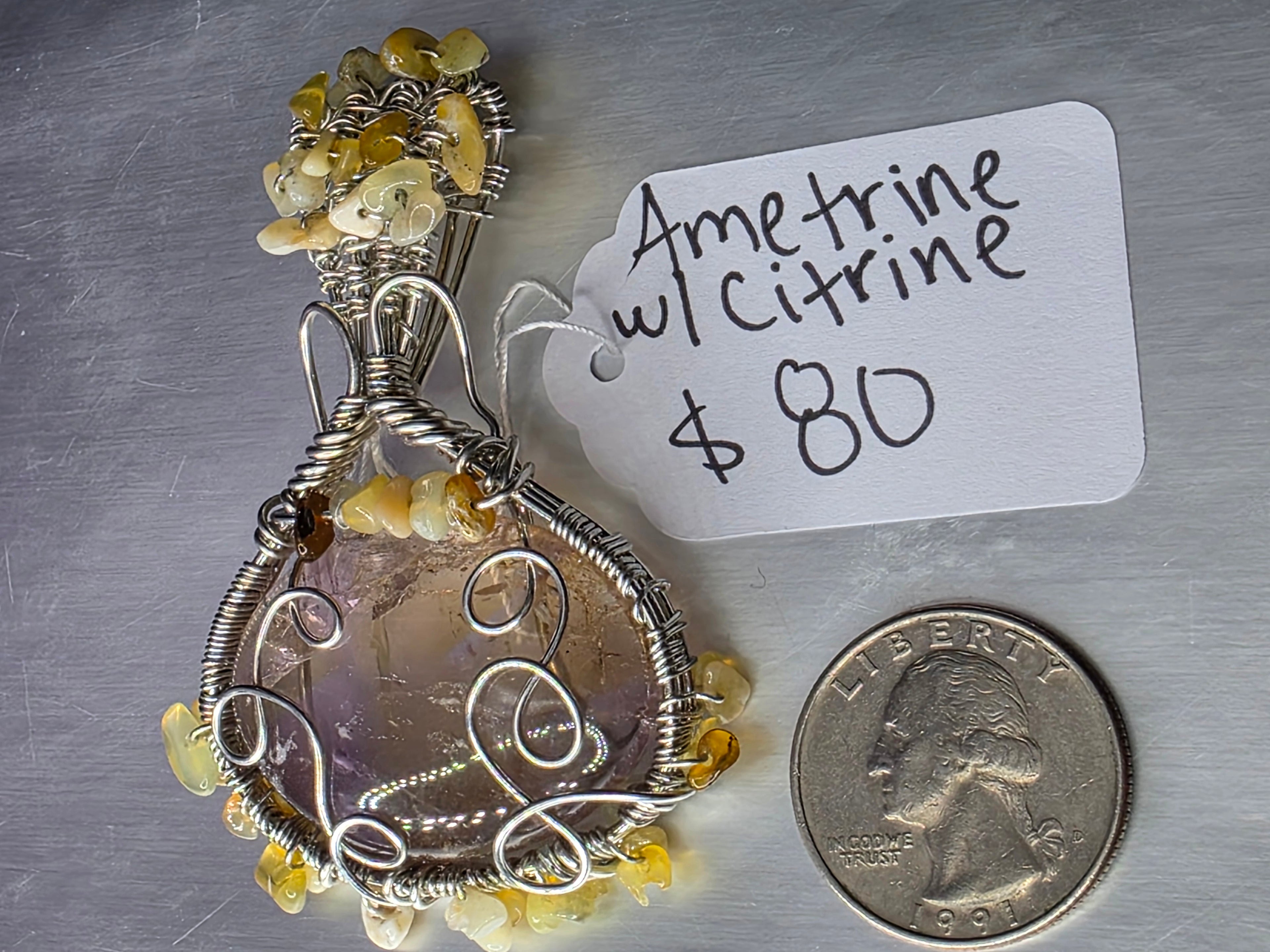 Ametrine & Citrine Pendant
