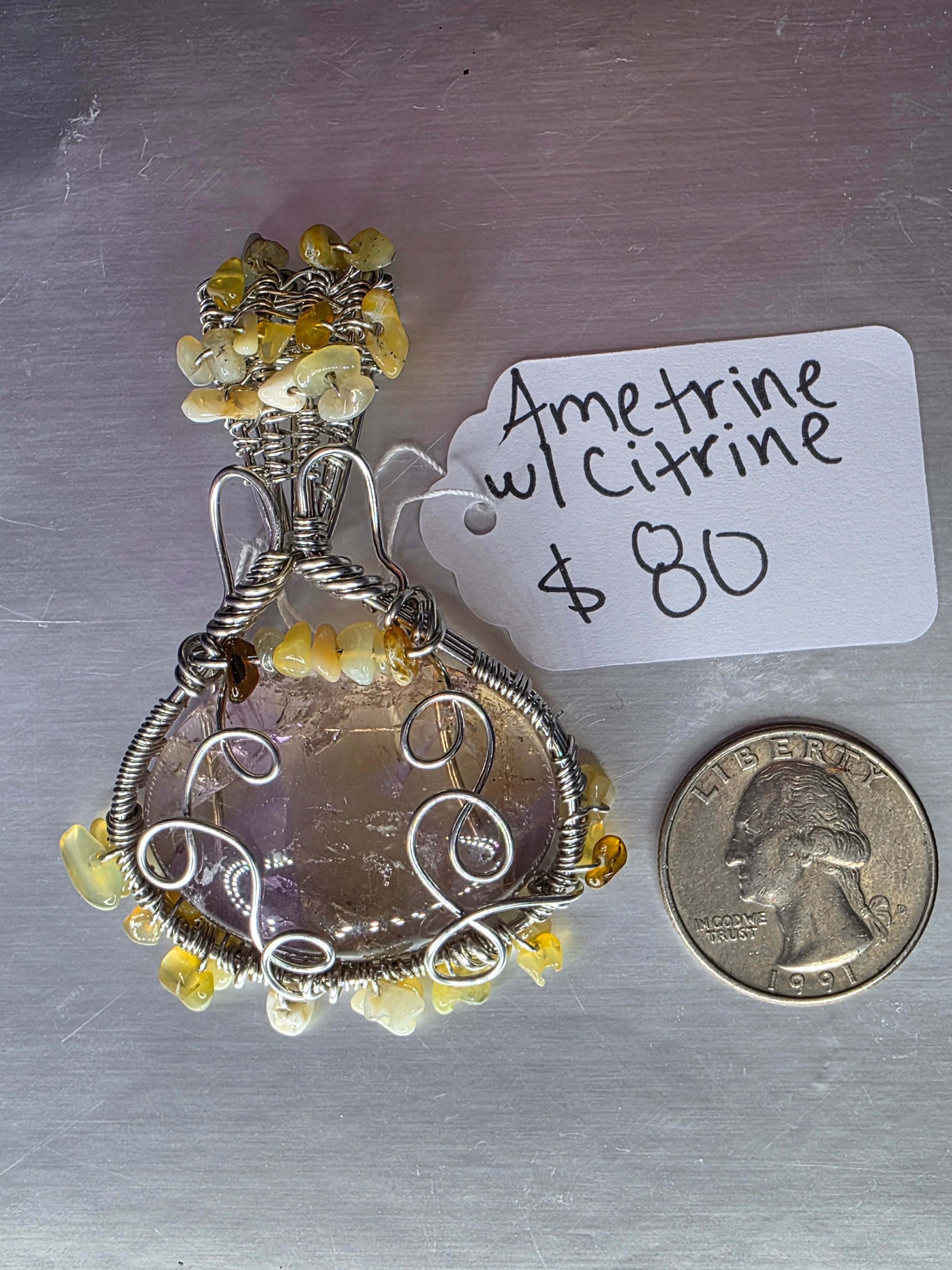 Ametrine & Citrine Pendant
