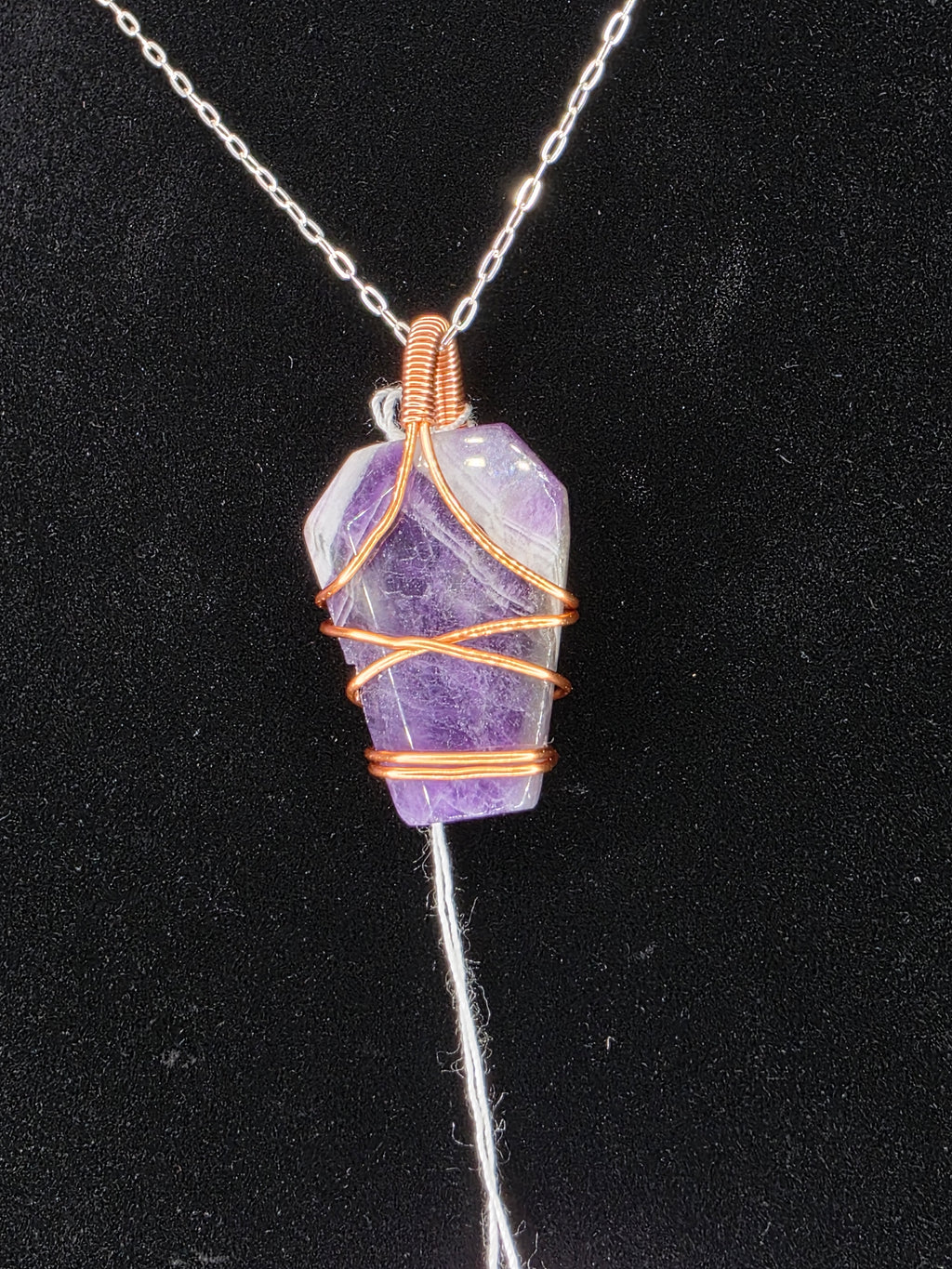 Chevron Amethyst Coffin Pendant