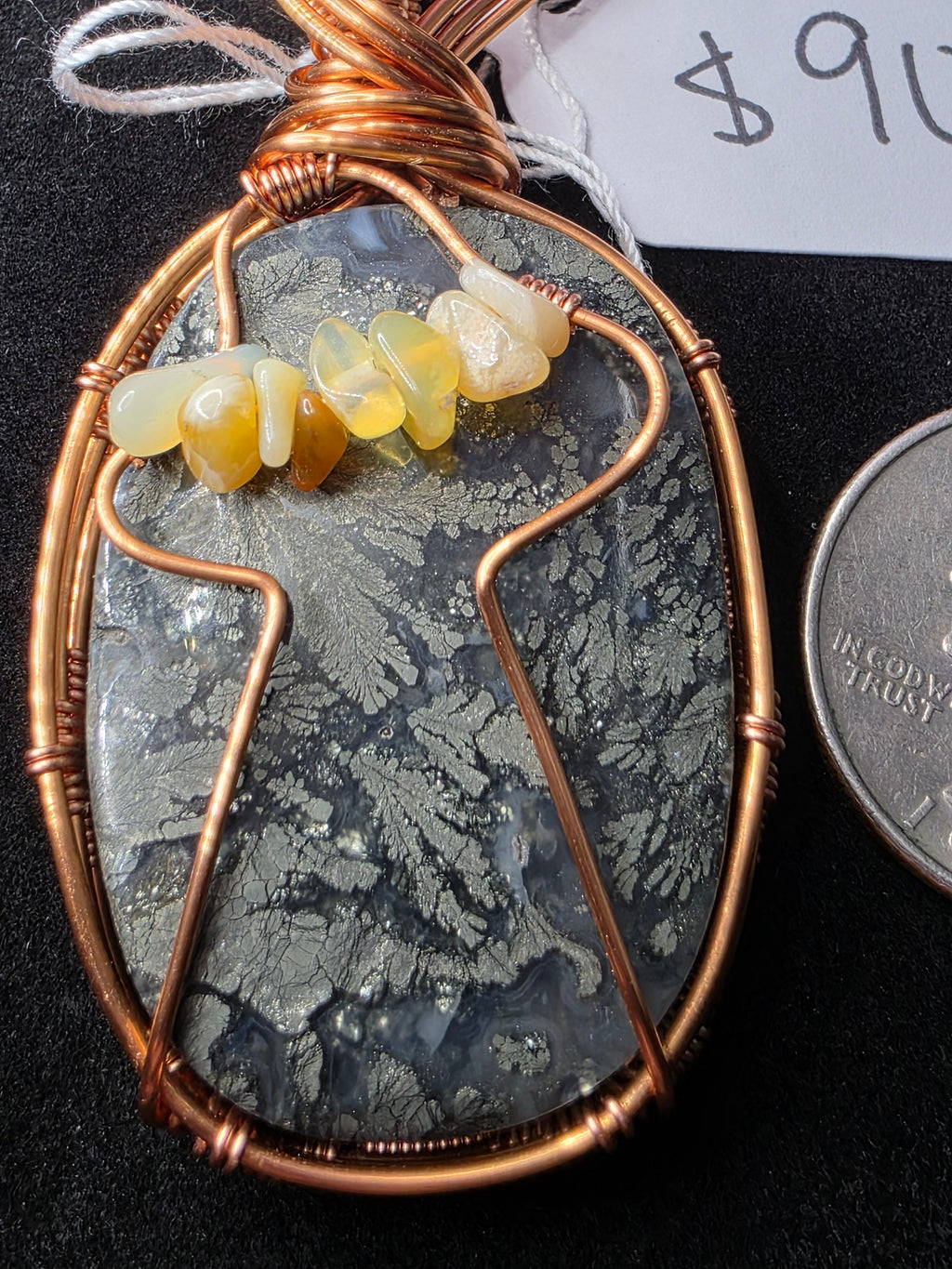 Marcasite & Citrine UFO Pendant