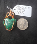 Puffy Malachite Heart Pendant