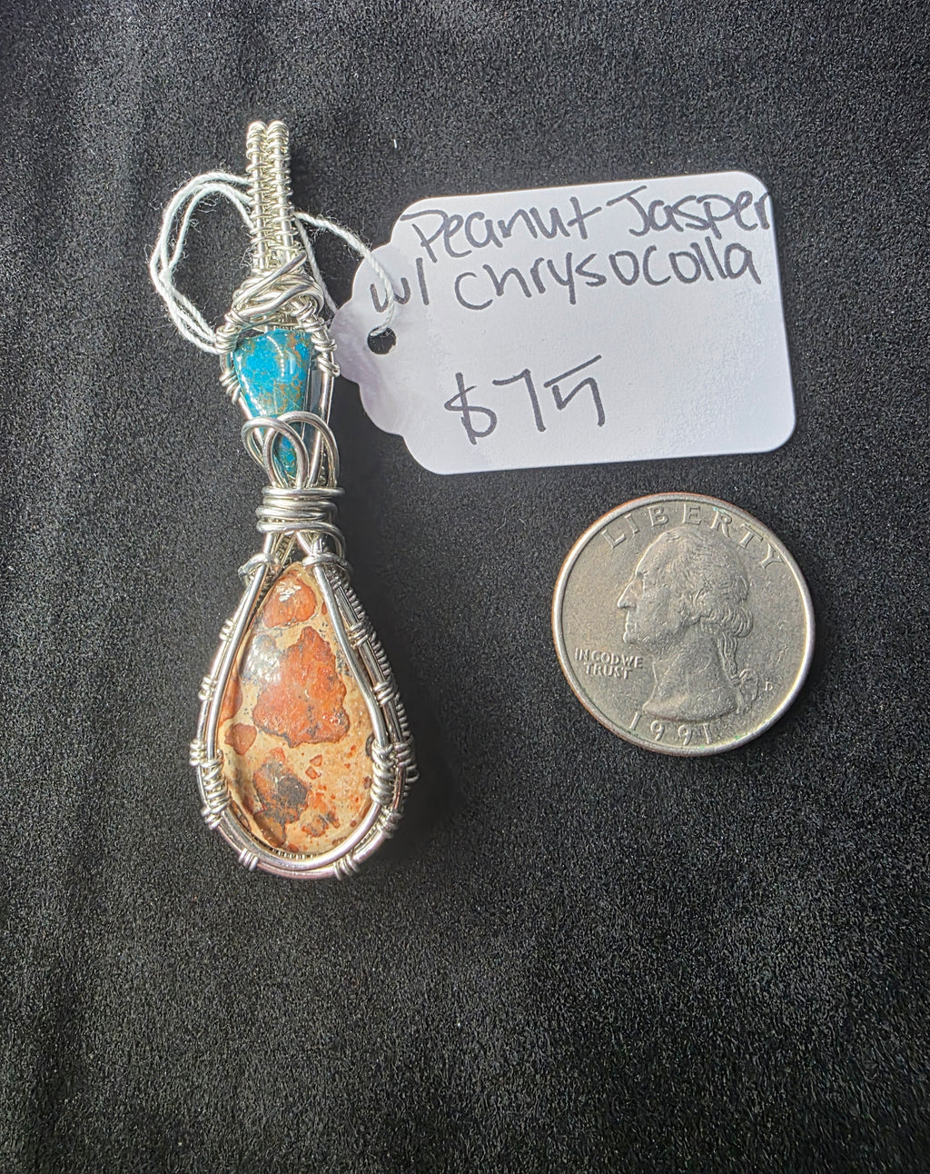 Peanut Jasper Pendant with Chrysocolla/Shattuckite Accent