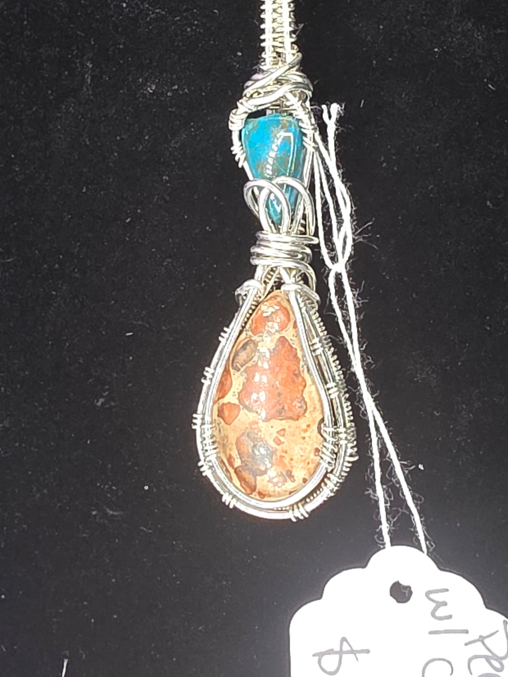 Peanut Jasper Pendant with Chrysocolla/Shattuckite Accent