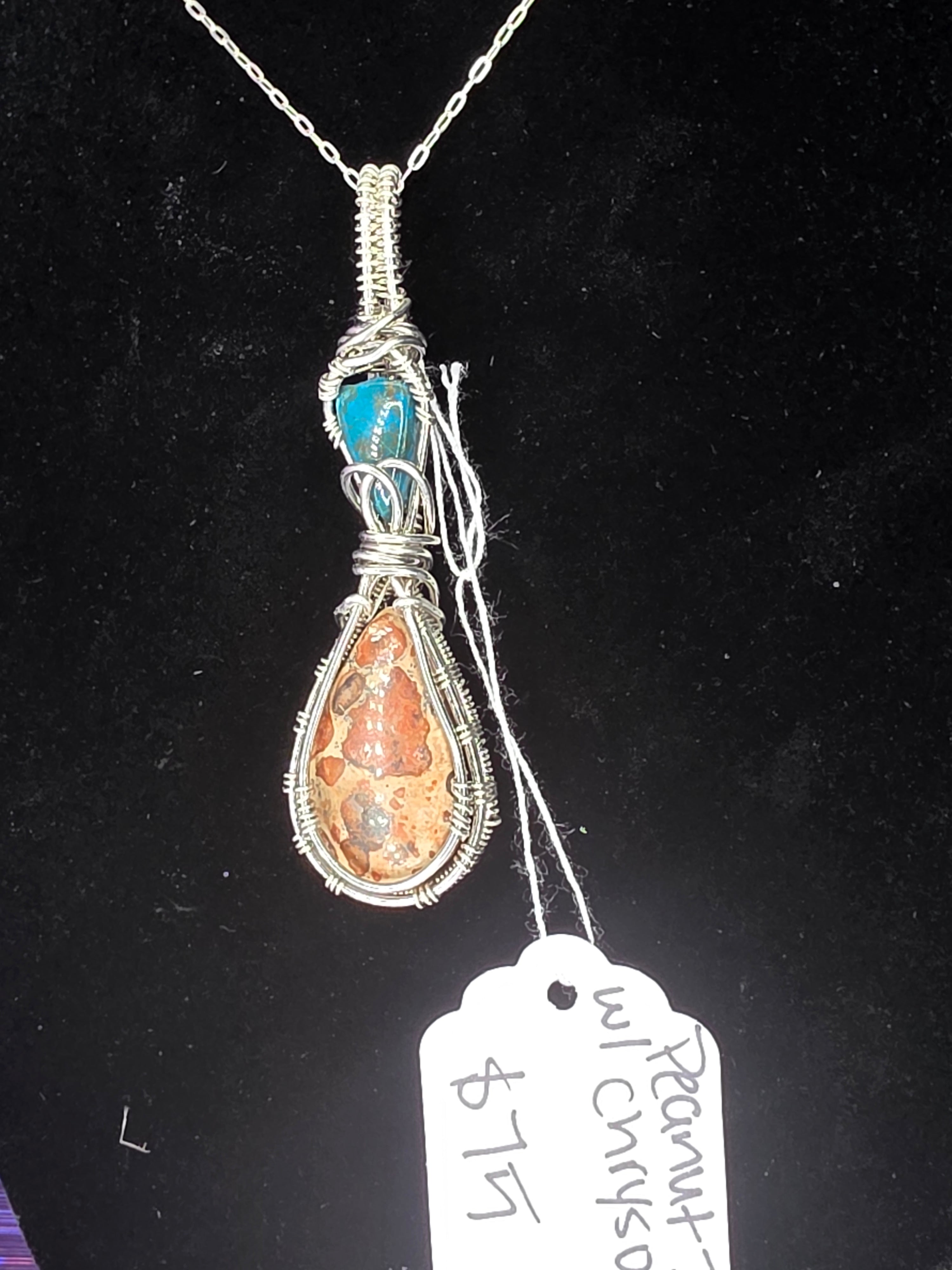 Peanut Jasper Pendant with Chrysocolla/Shattuckite Accent