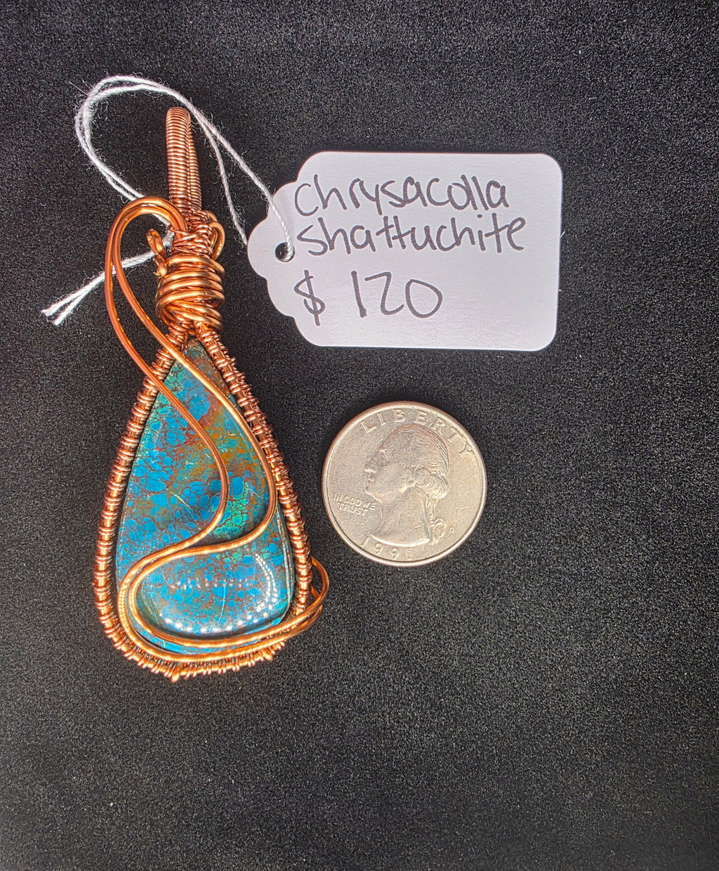 Large Chrysocolla/Shattuckite Pendant