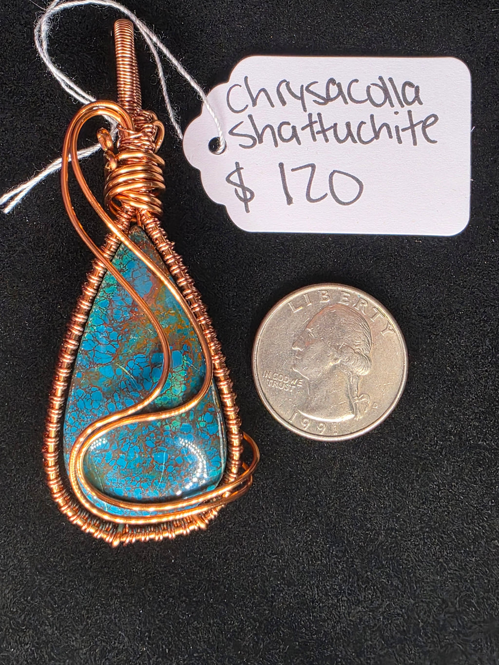 Large Chrysocolla/Shattuckite Pendant
