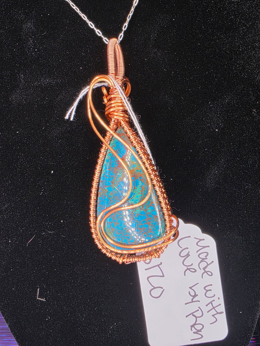 Large Chrysocolla/Shattuckite Pendant